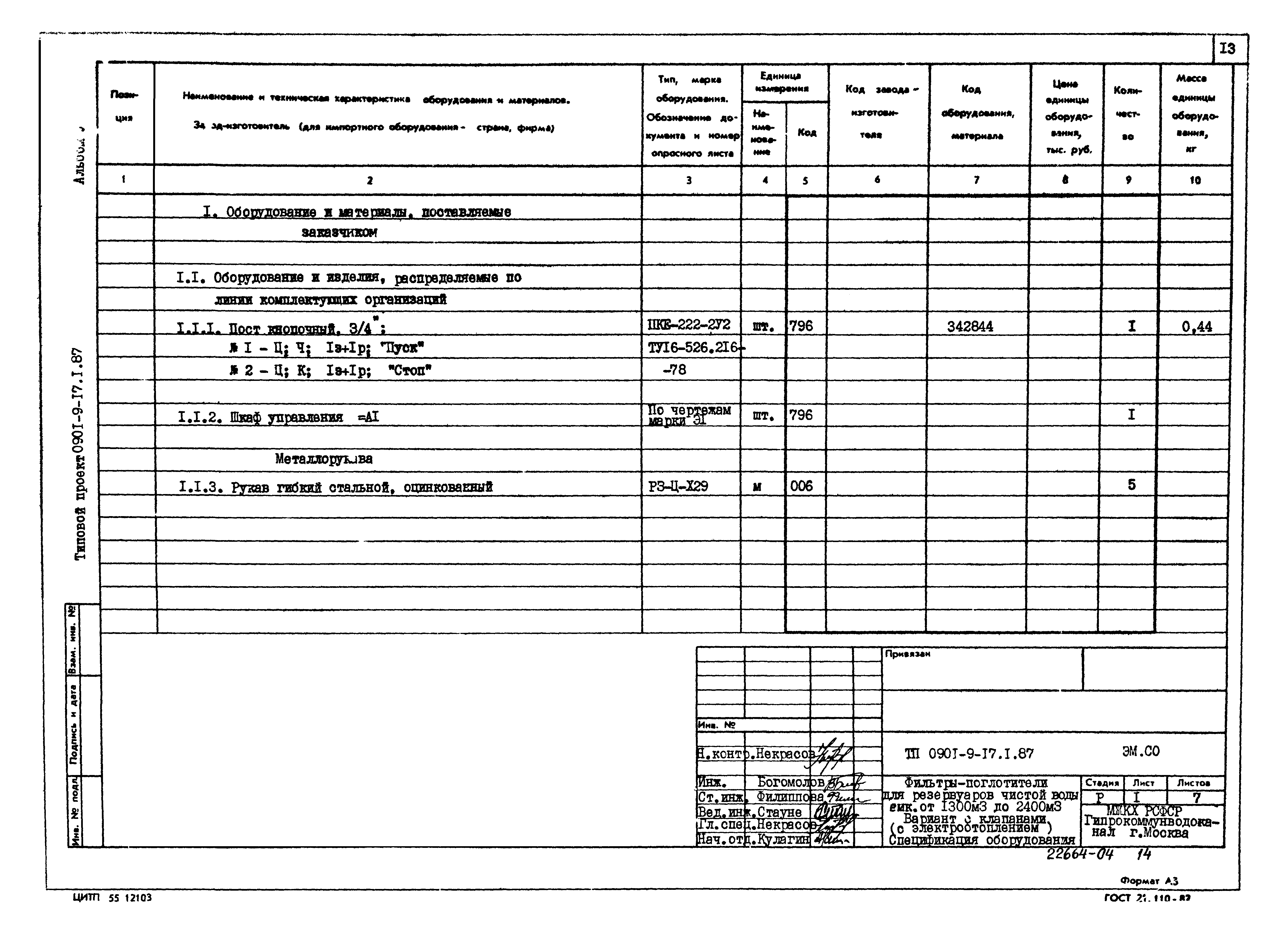 Типовой проект 0901-9-17.1.87