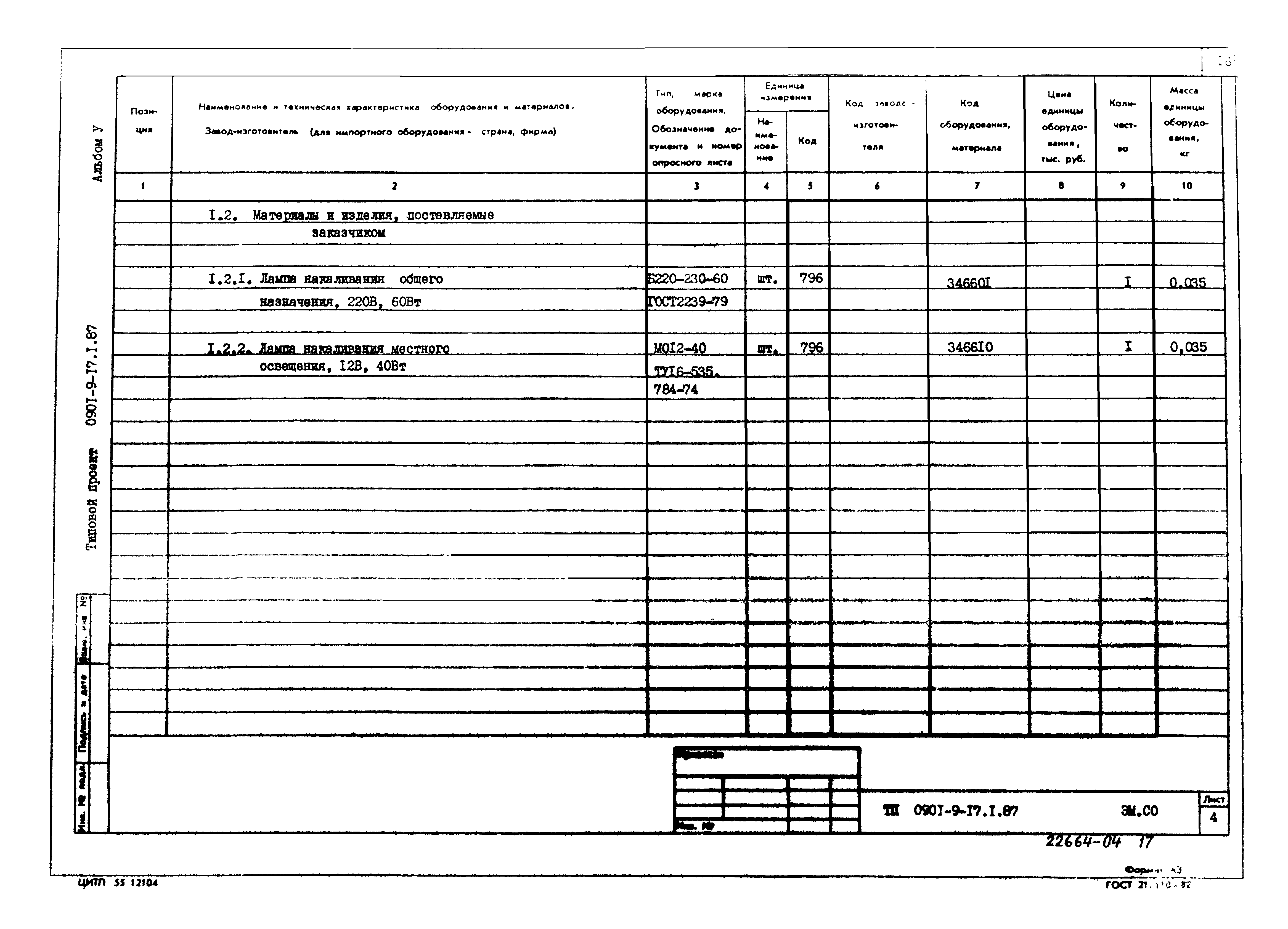 Типовой проект 0901-9-17.1.87