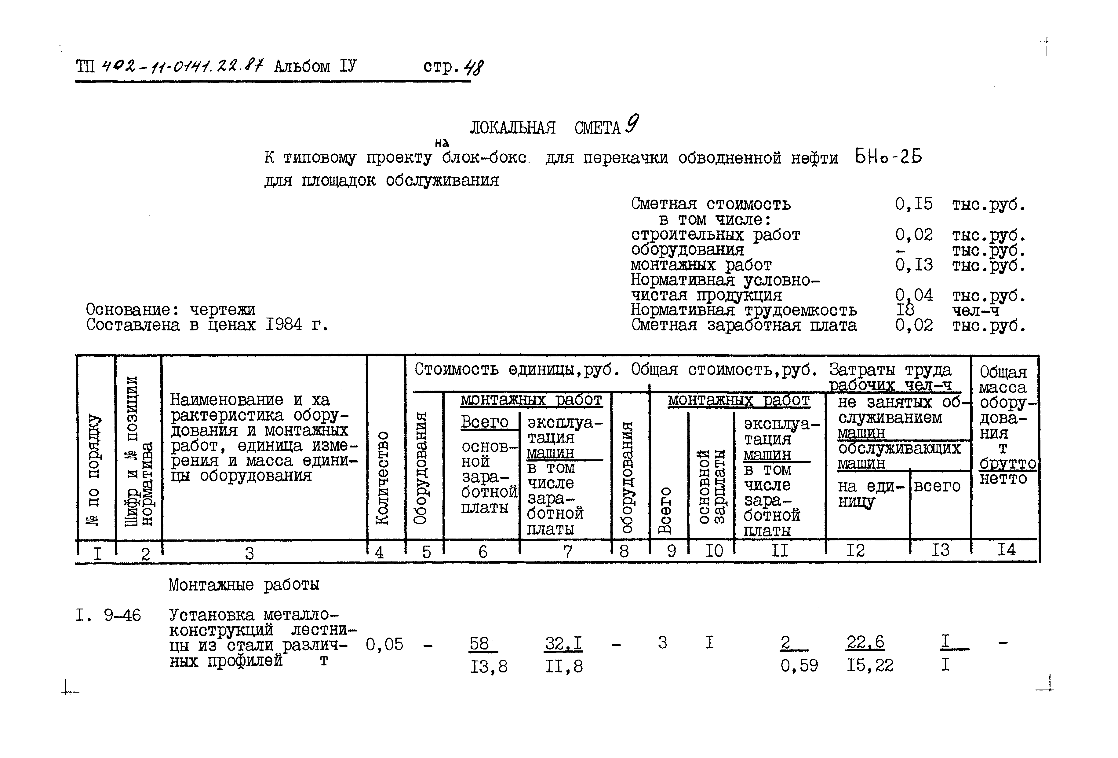 Типовые проектные решения 402-11-0141.22.87