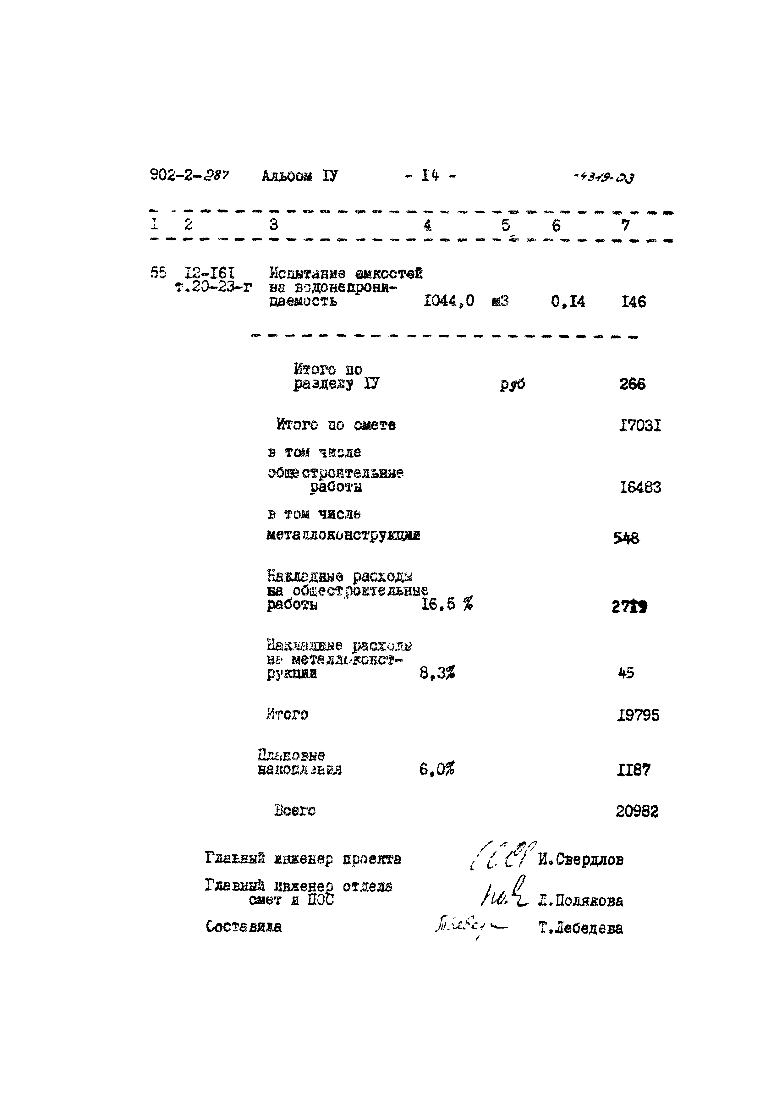 Типовой проект 902-2-287