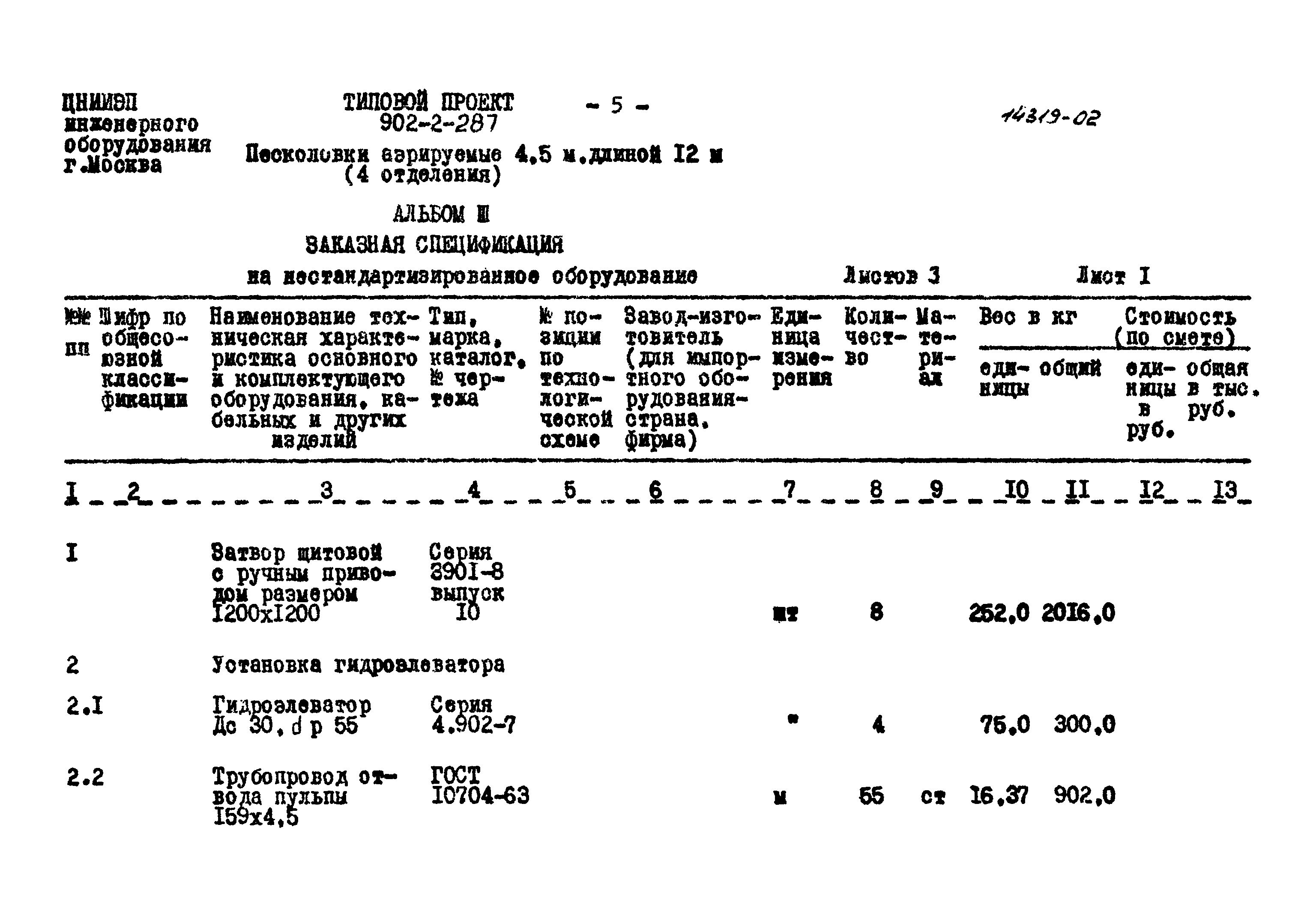 Типовой проект 902-2-287