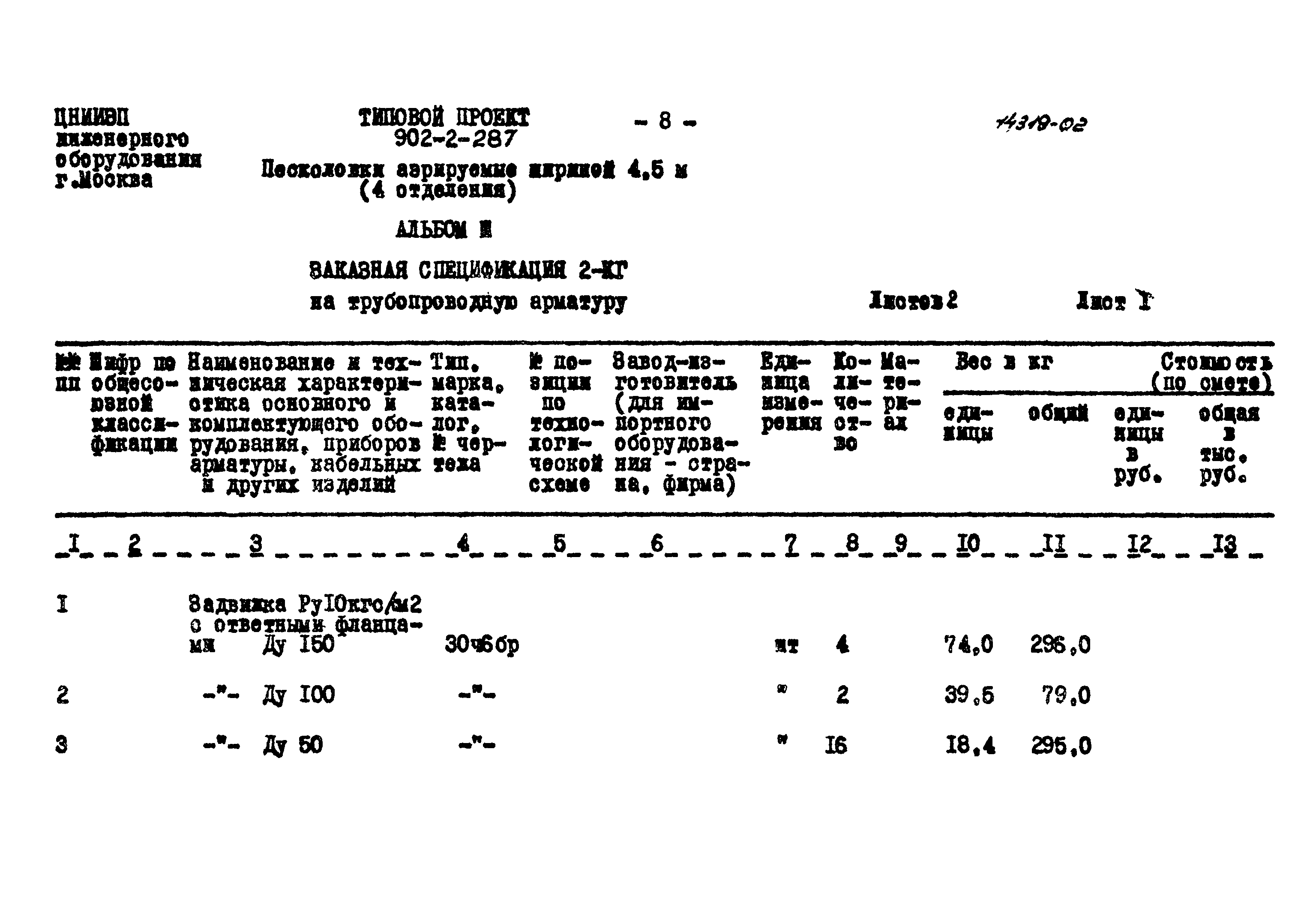 Типовой проект 902-2-287