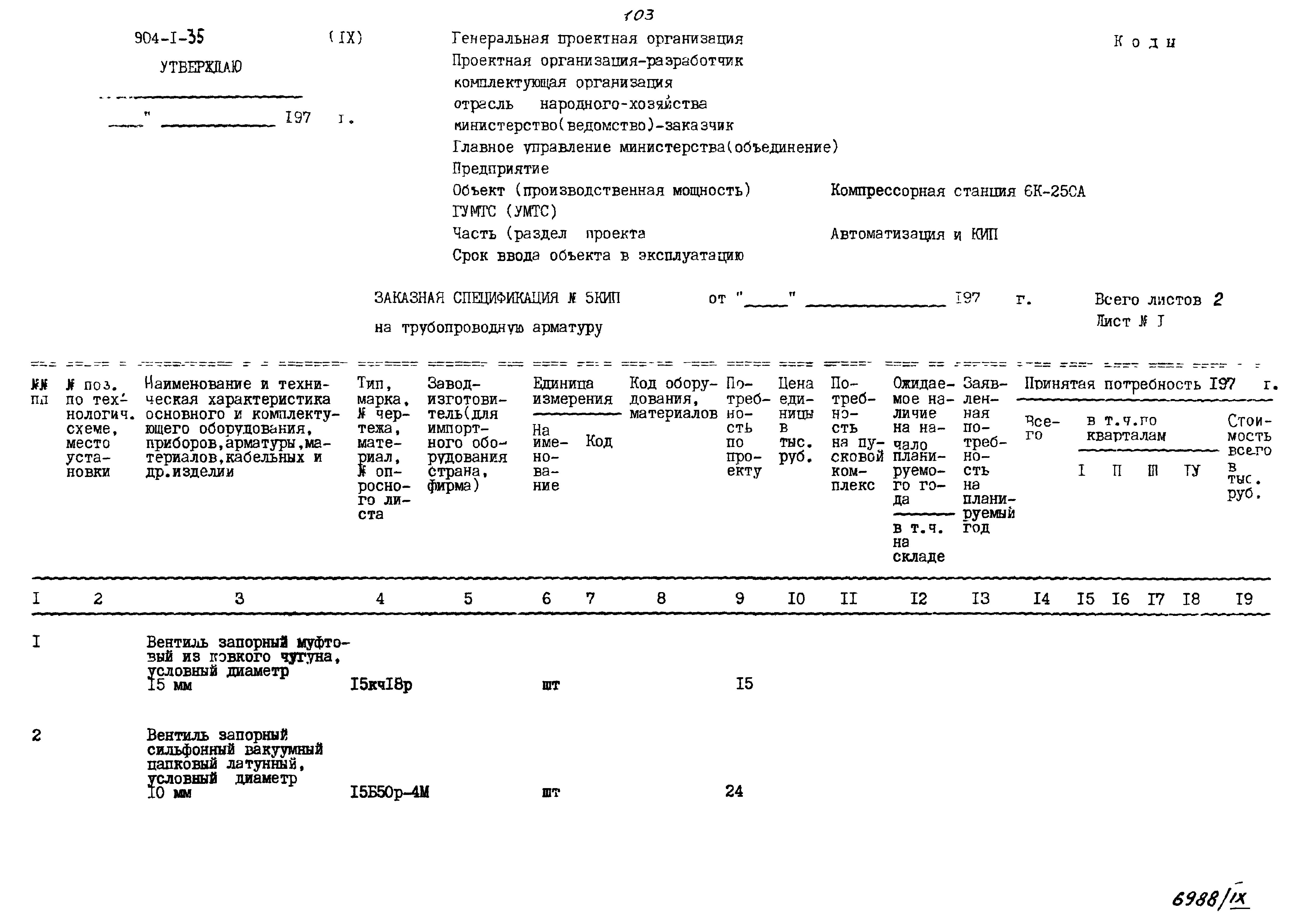 Типовой проект 904-1-35