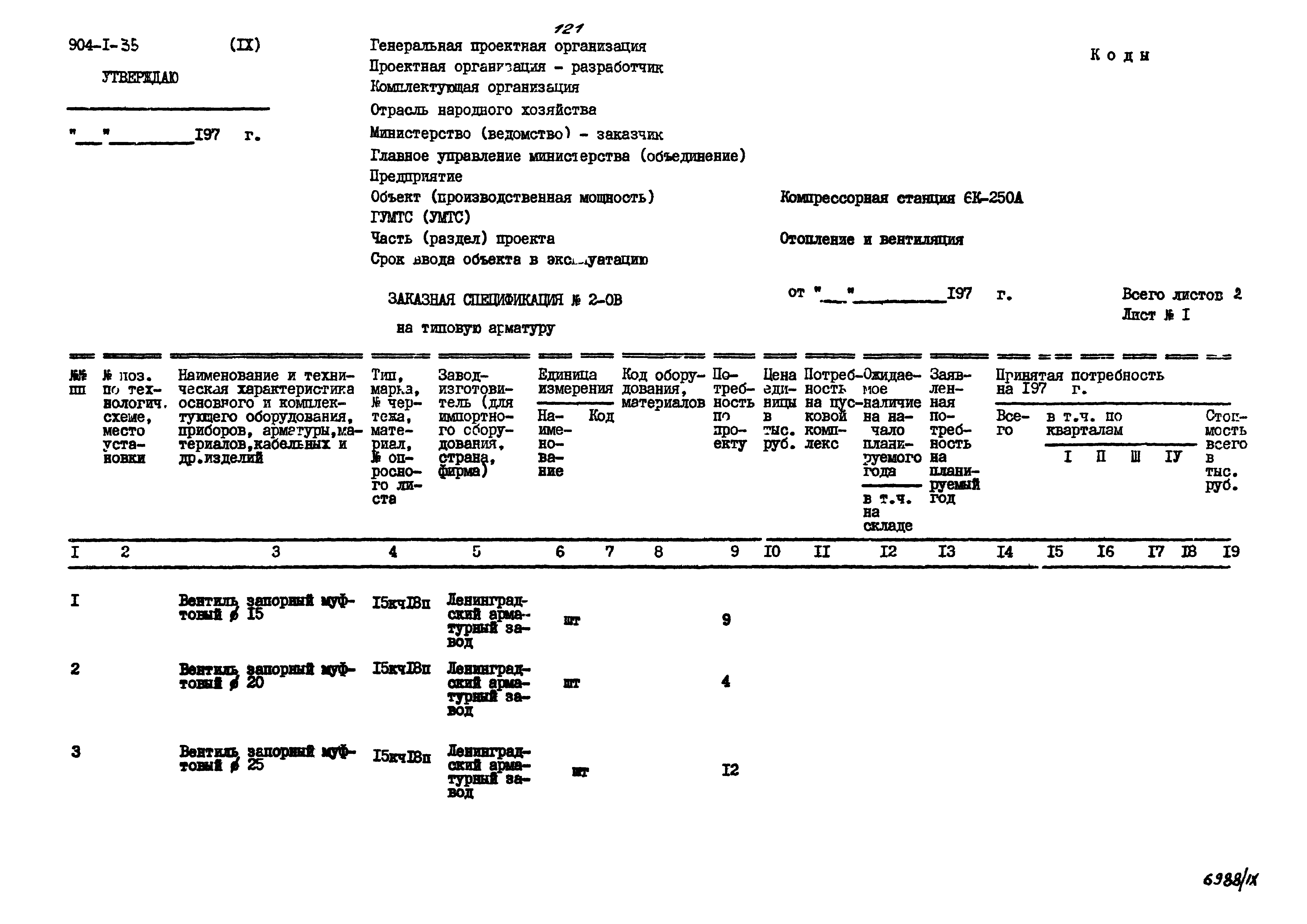 Типовой проект 904-1-35