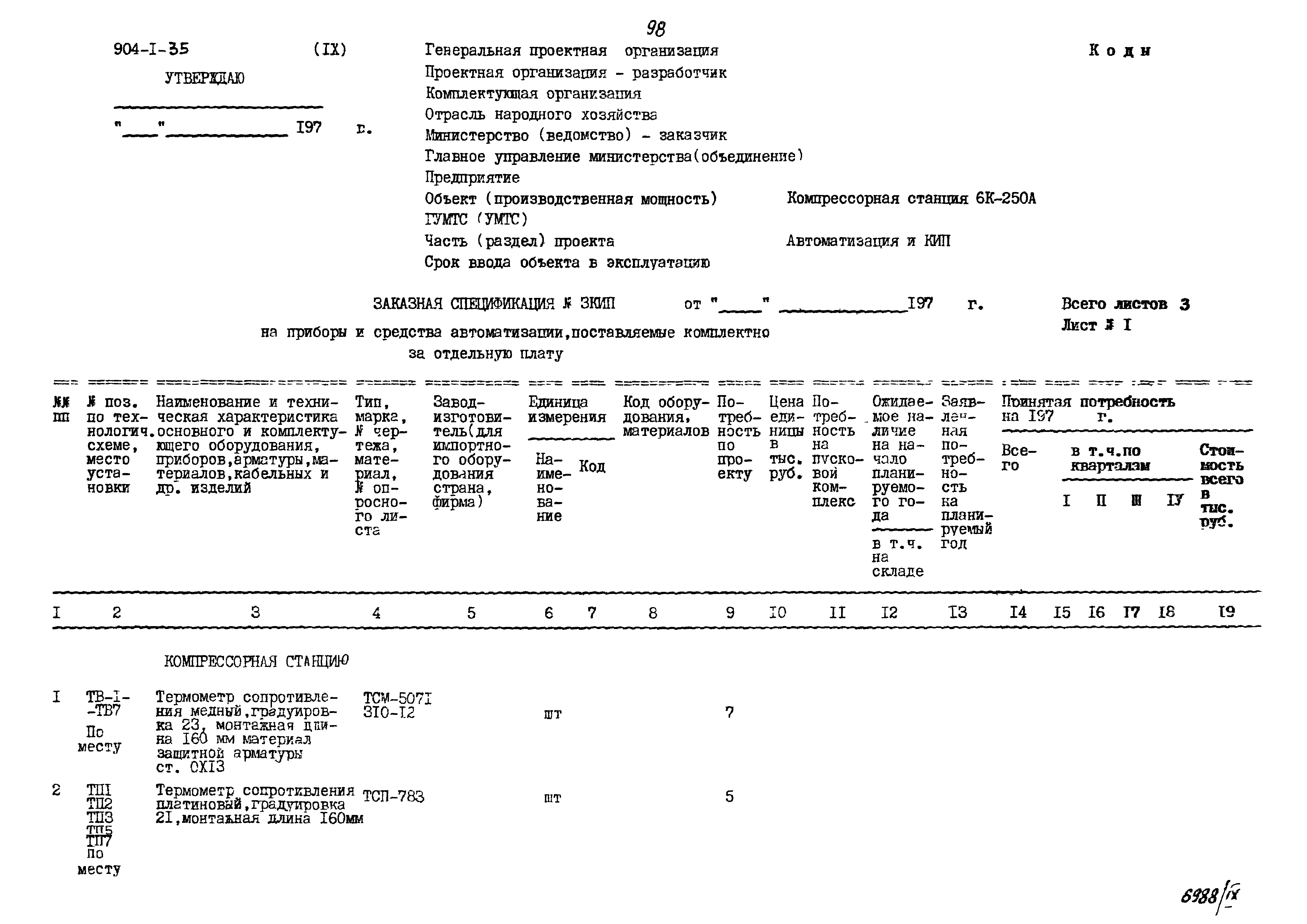 Типовой проект 904-1-35