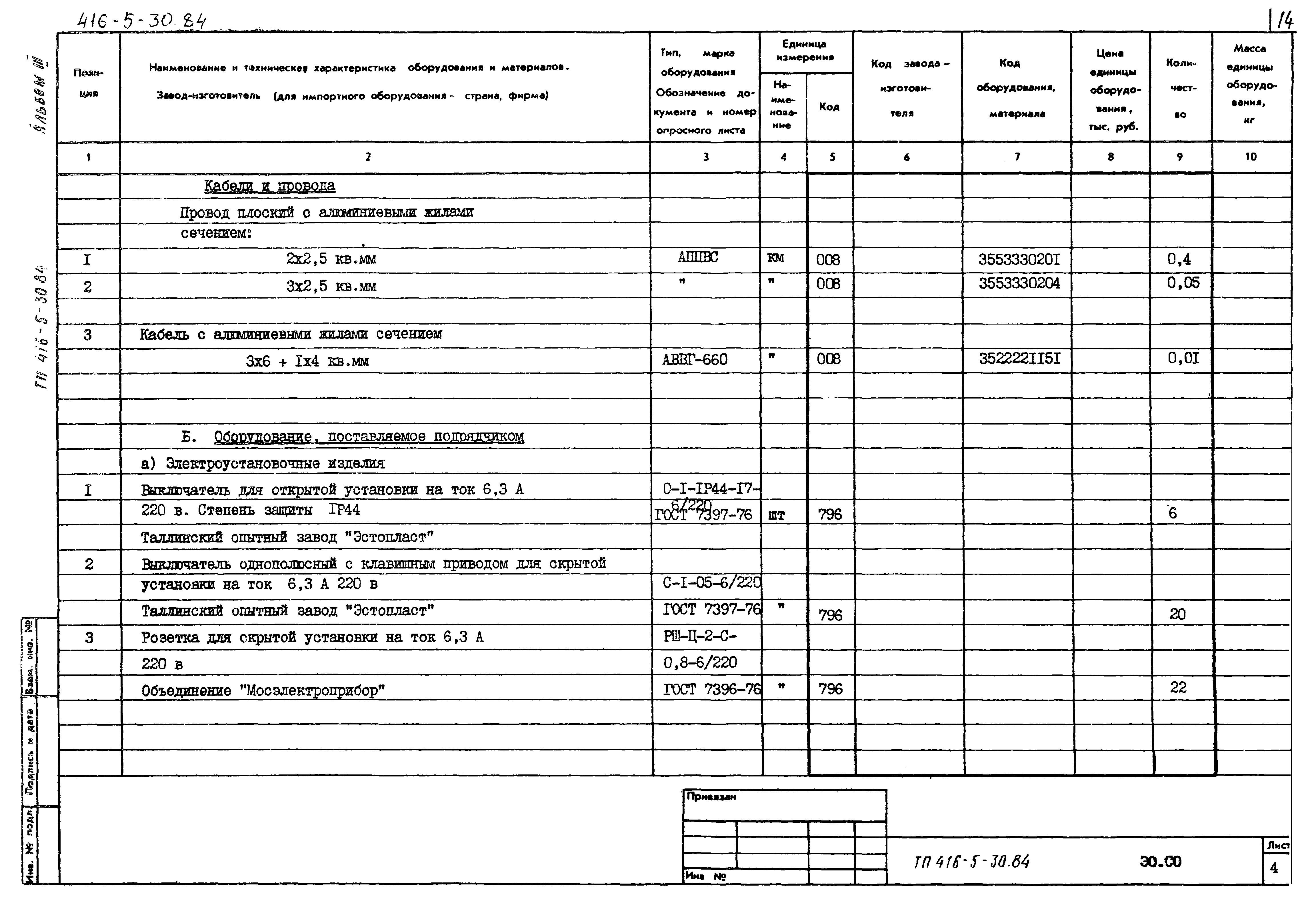 Типовой проект 416-5-30.84
