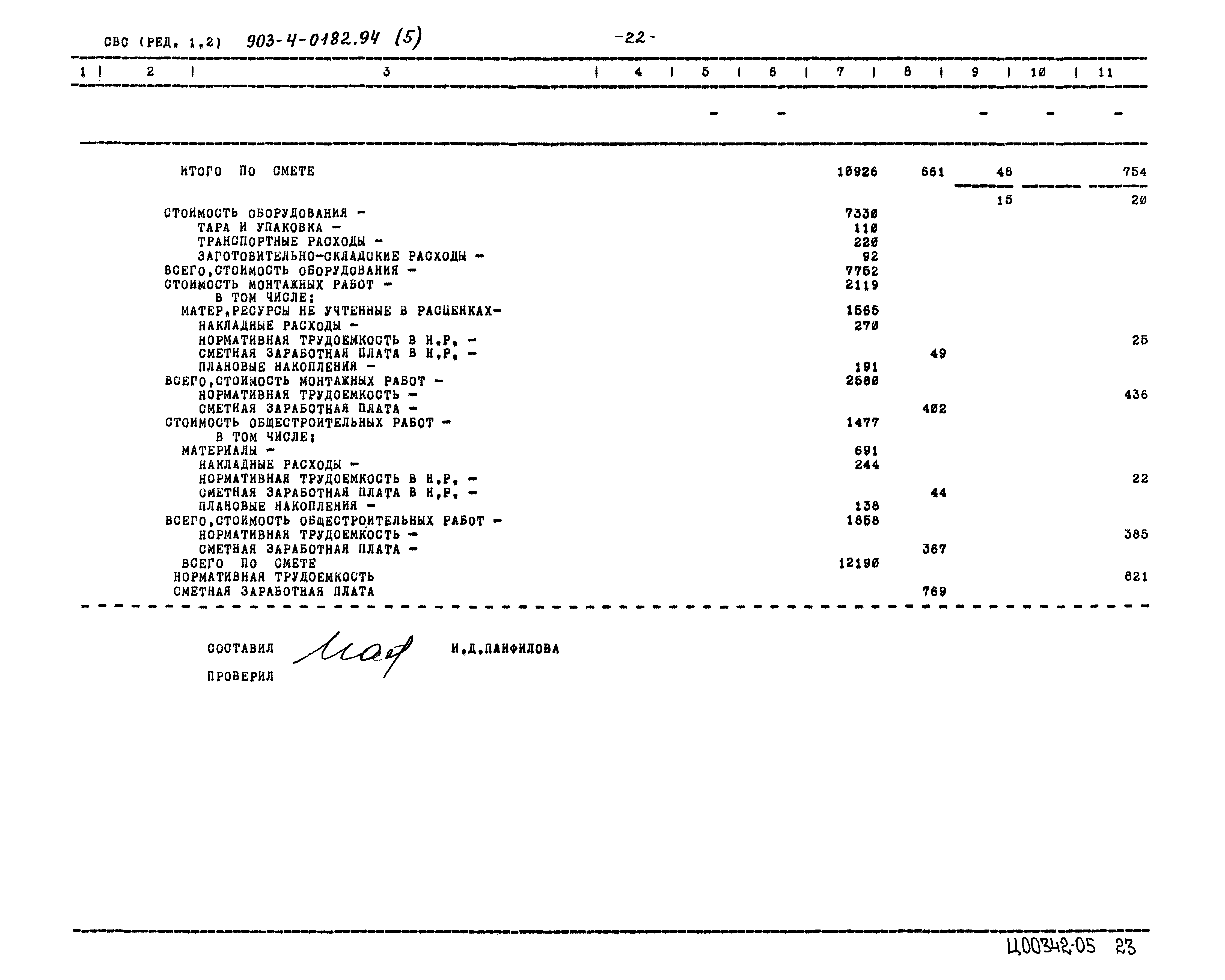 Типовые проектные решения 903-4-0182.94