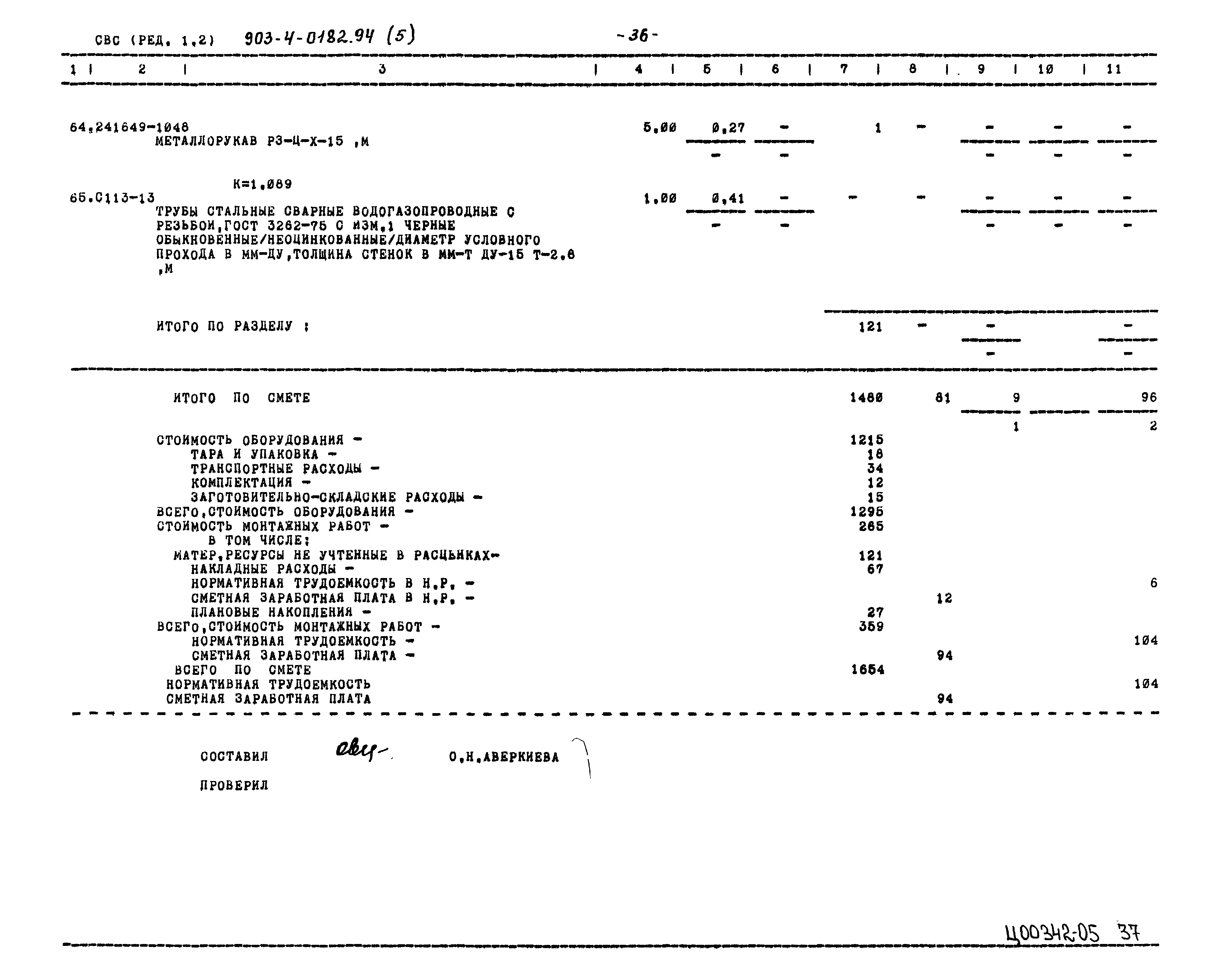 Типовые проектные решения 903-4-0182.94