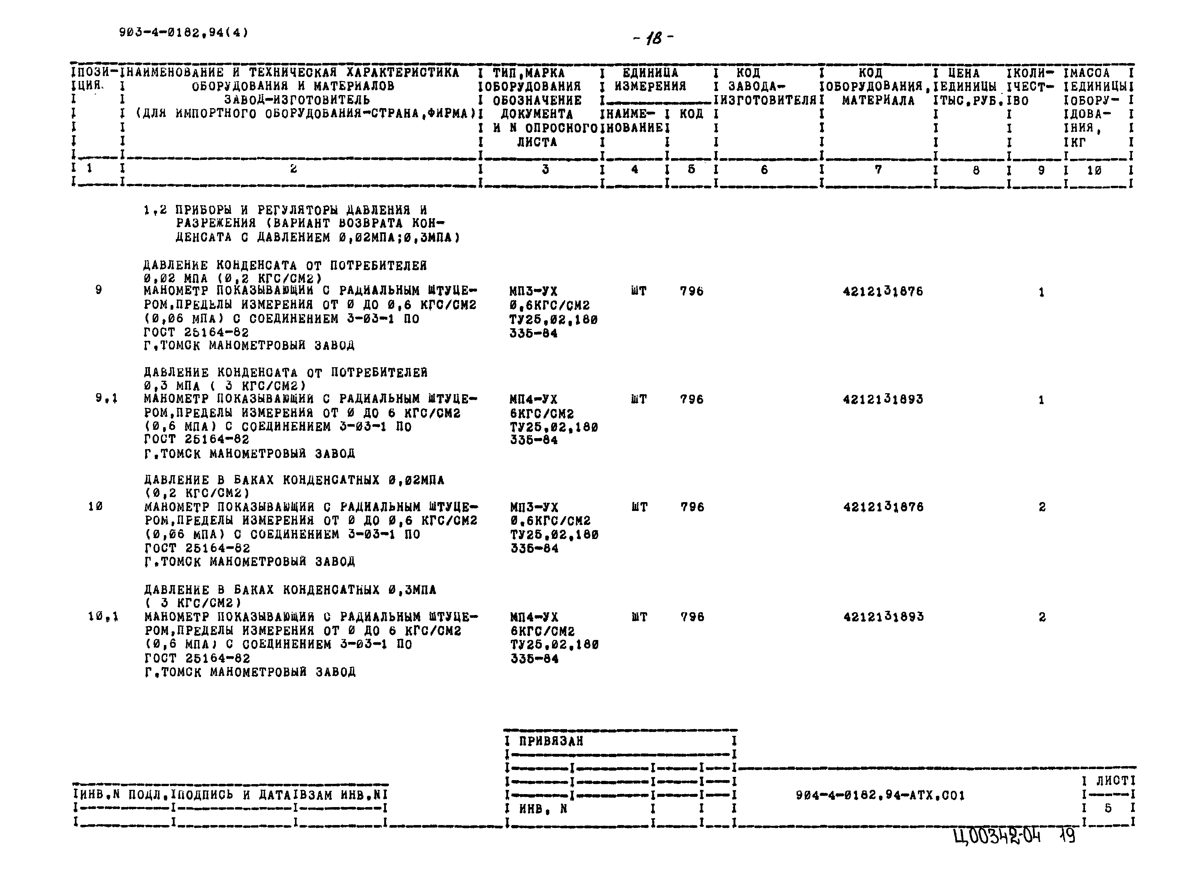 Типовые проектные решения 903-4-0182.94