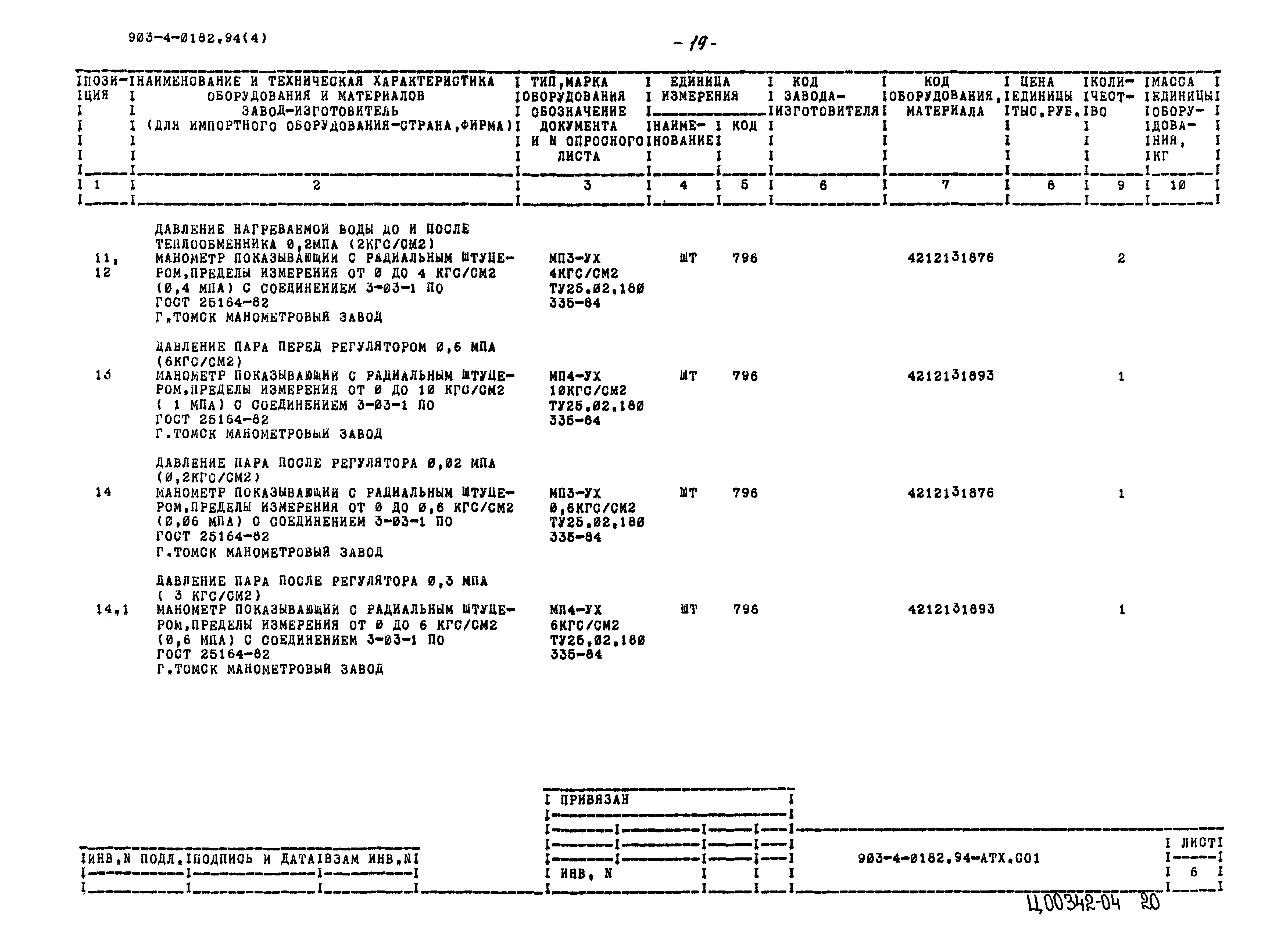 Типовые проектные решения 903-4-0182.94