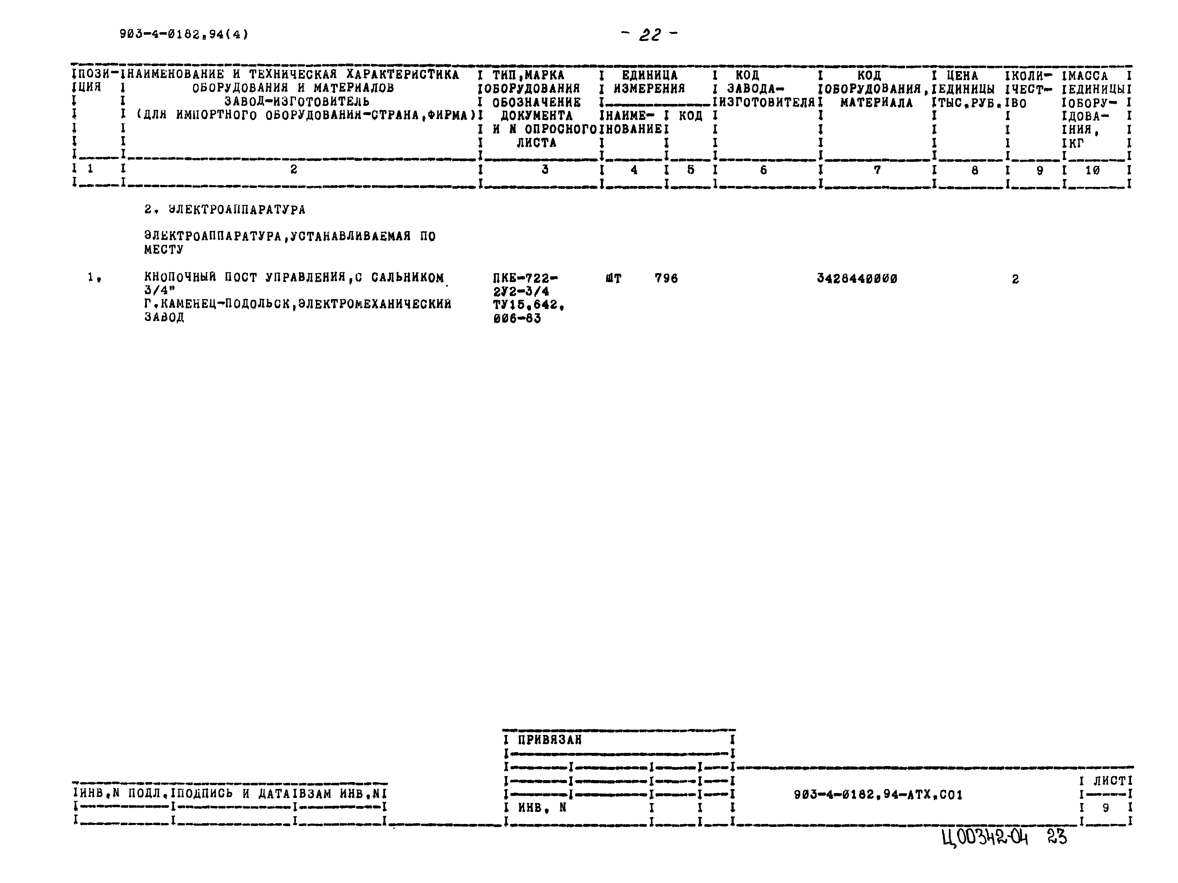 Типовые проектные решения 903-4-0182.94