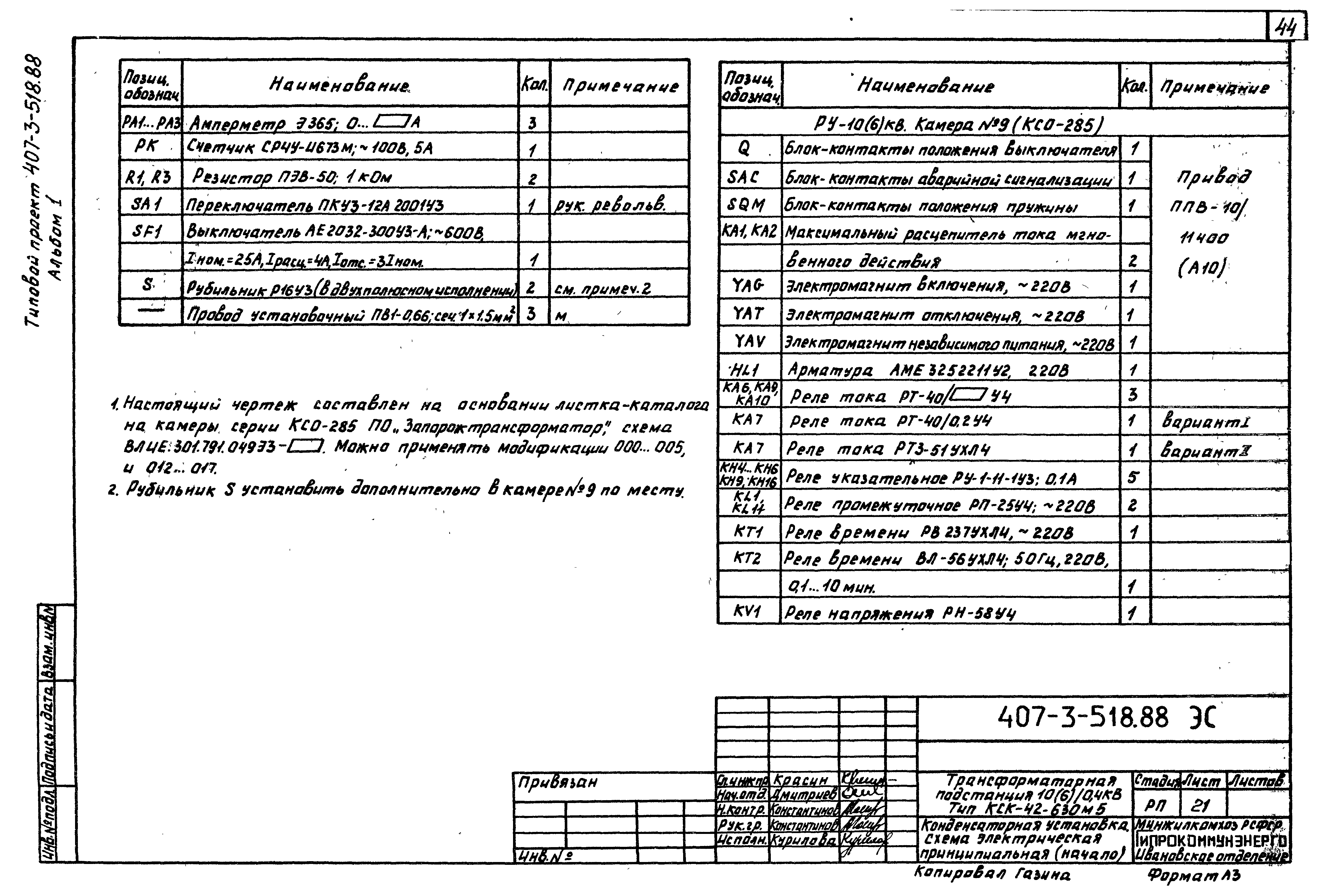 Типовой проект 407-3-518.88