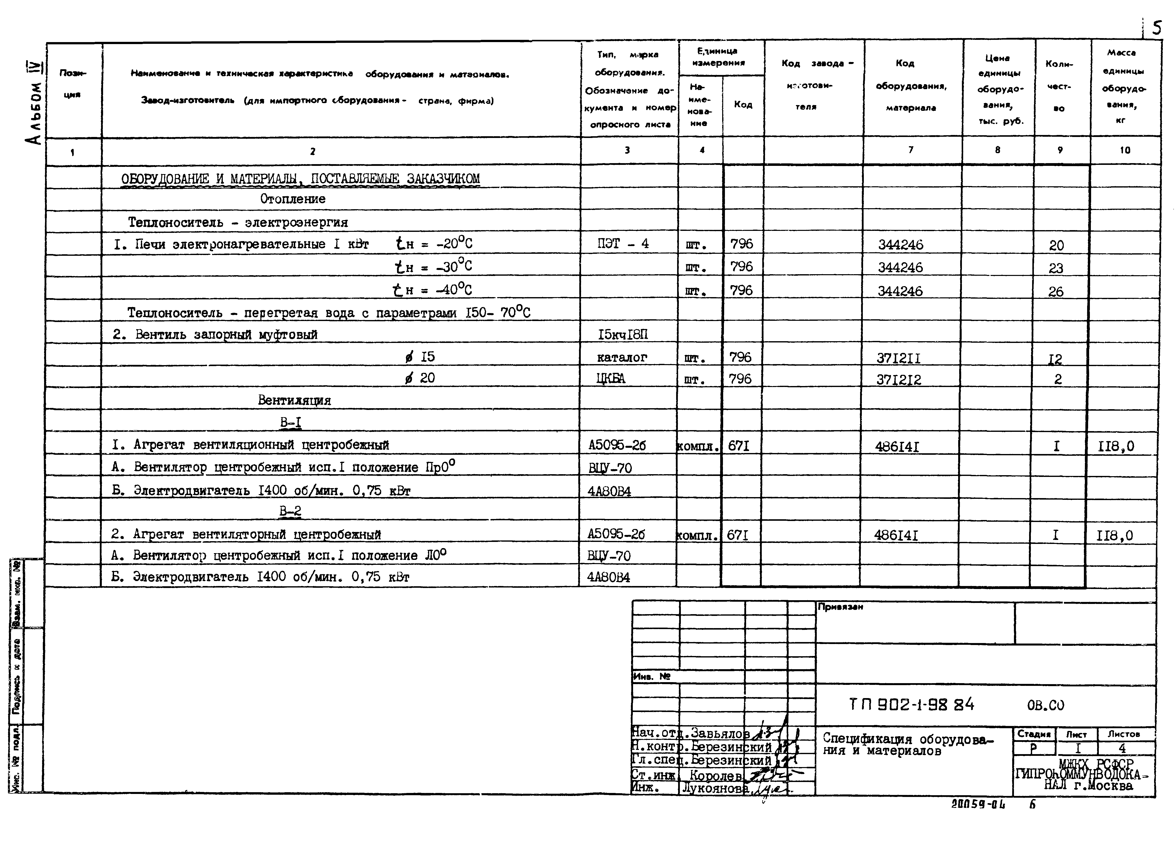 Типовой проект 902-1-98.84