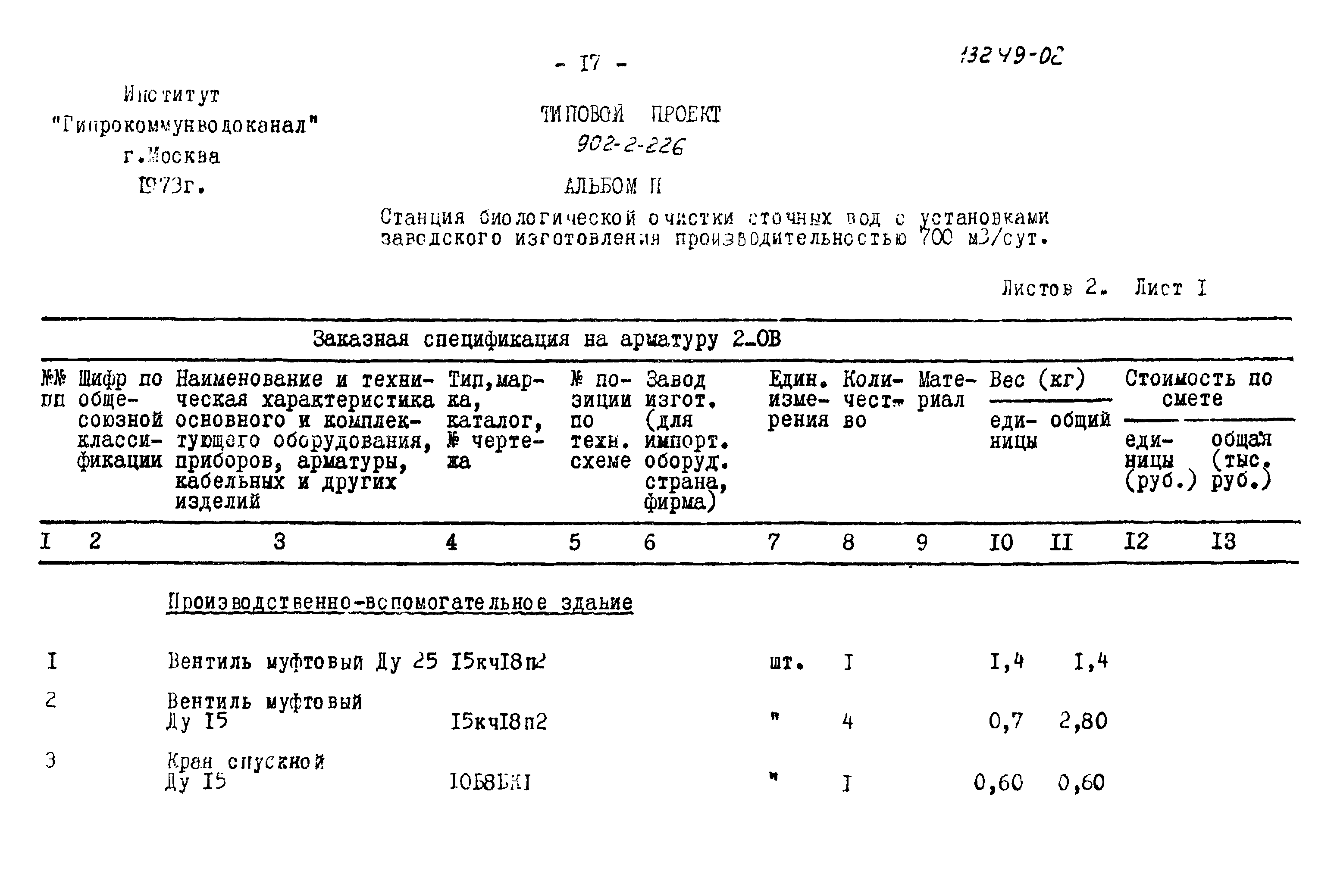 Типовой проект 902-2-226