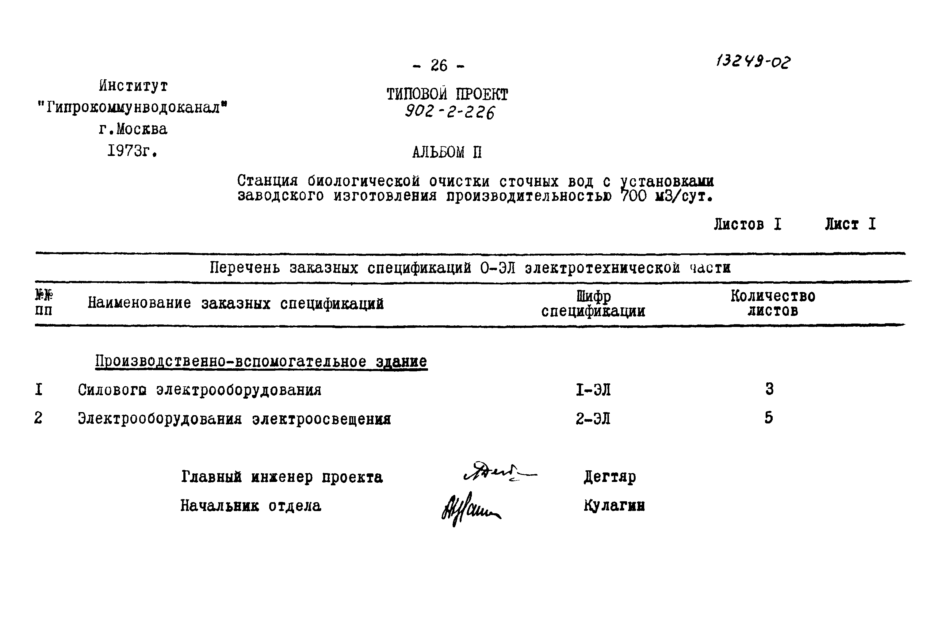 Типовой проект 902-2-226