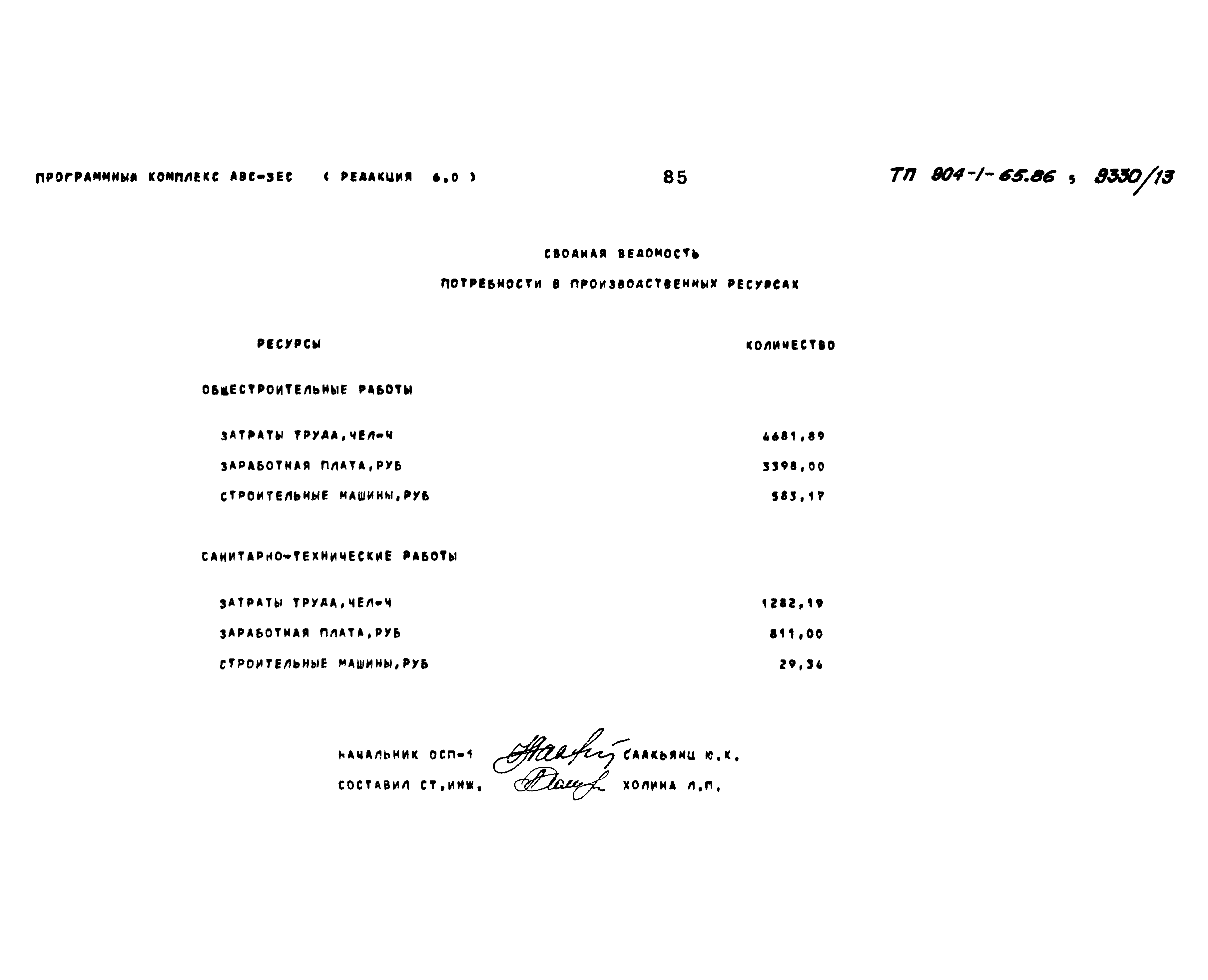 Типовой проект 904-1-65.86