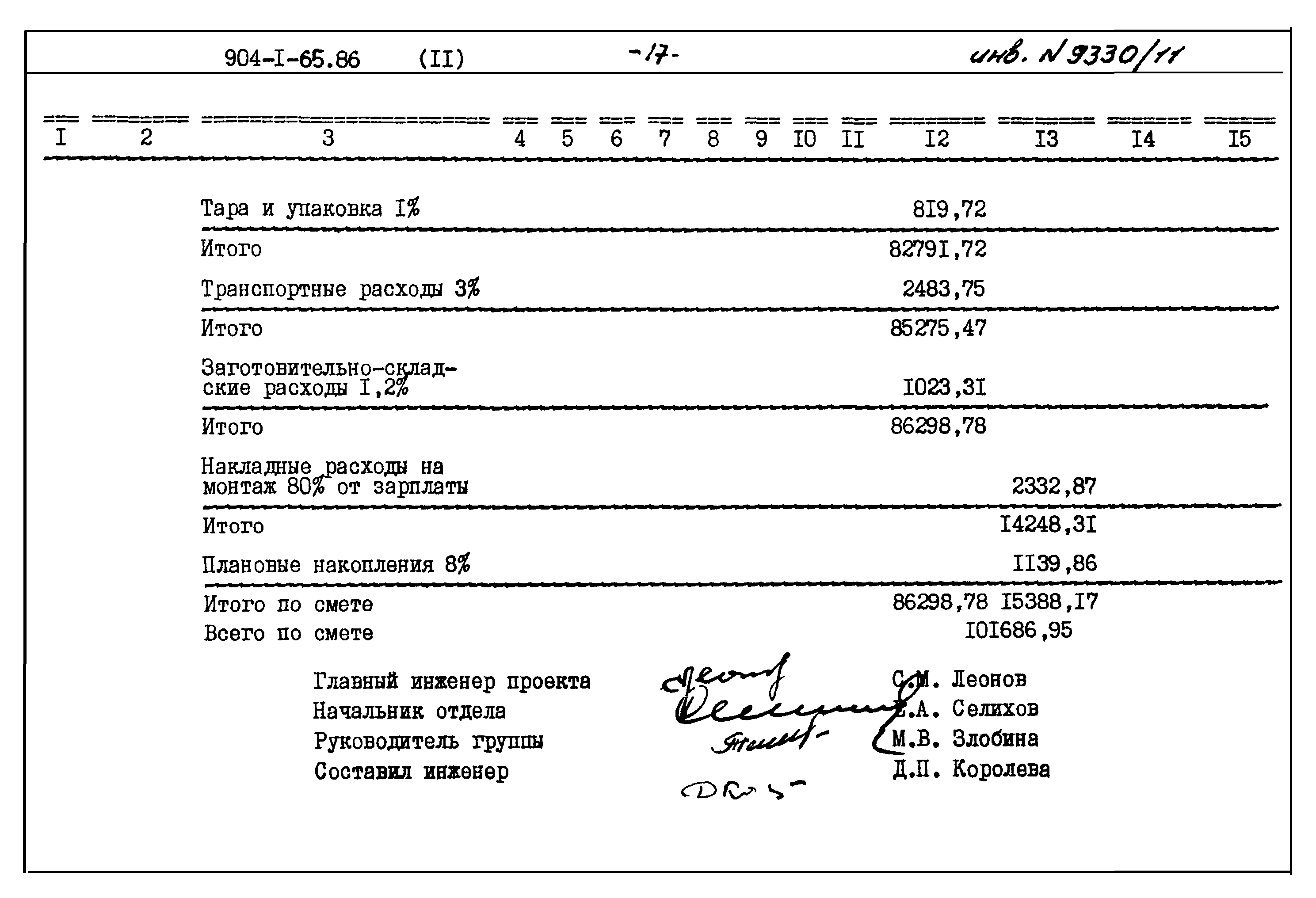 Типовой проект 904-1-65.86