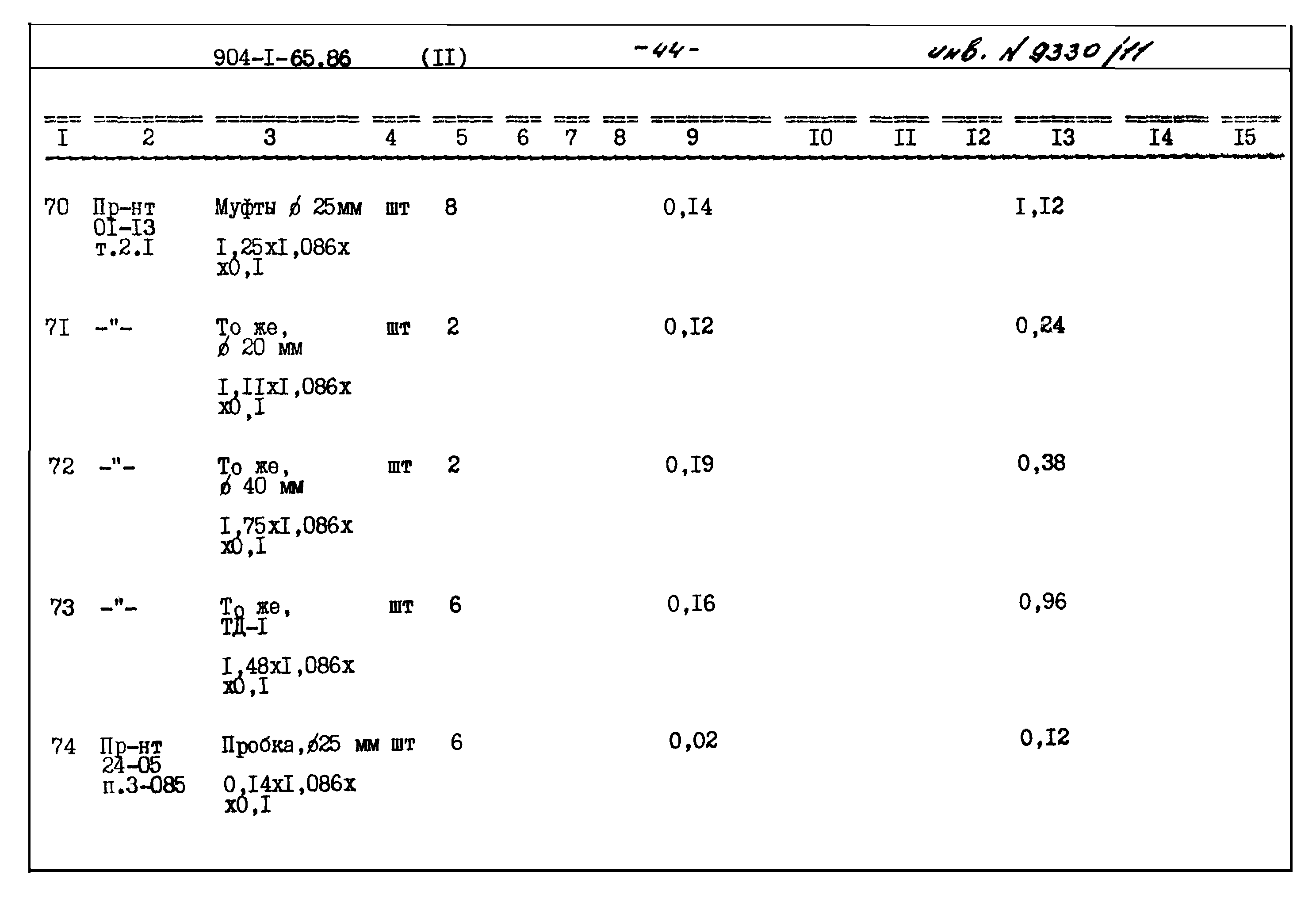 Типовой проект 904-1-65.86