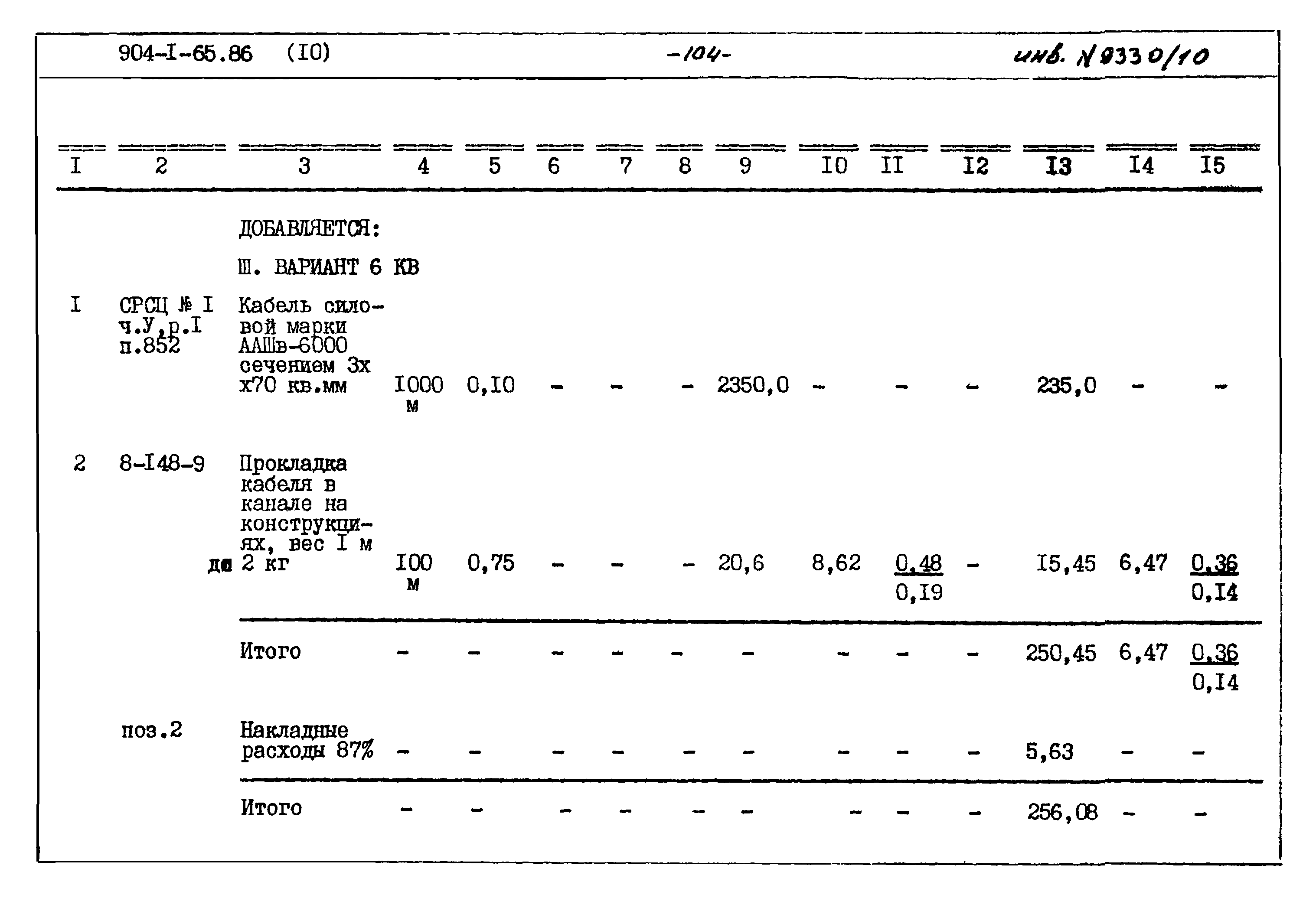 Типовой проект 904-1-65.86