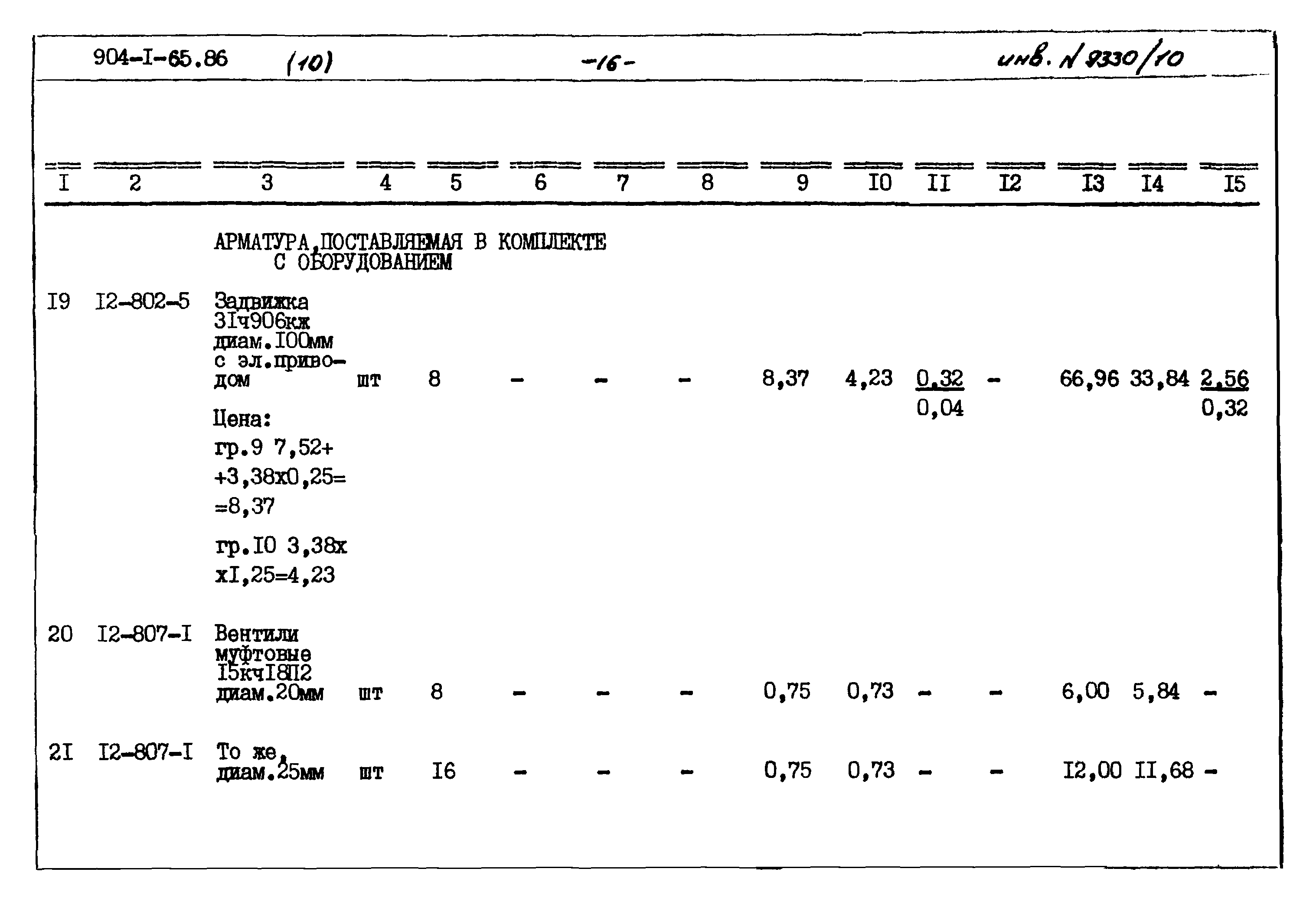 Типовой проект 904-1-65.86