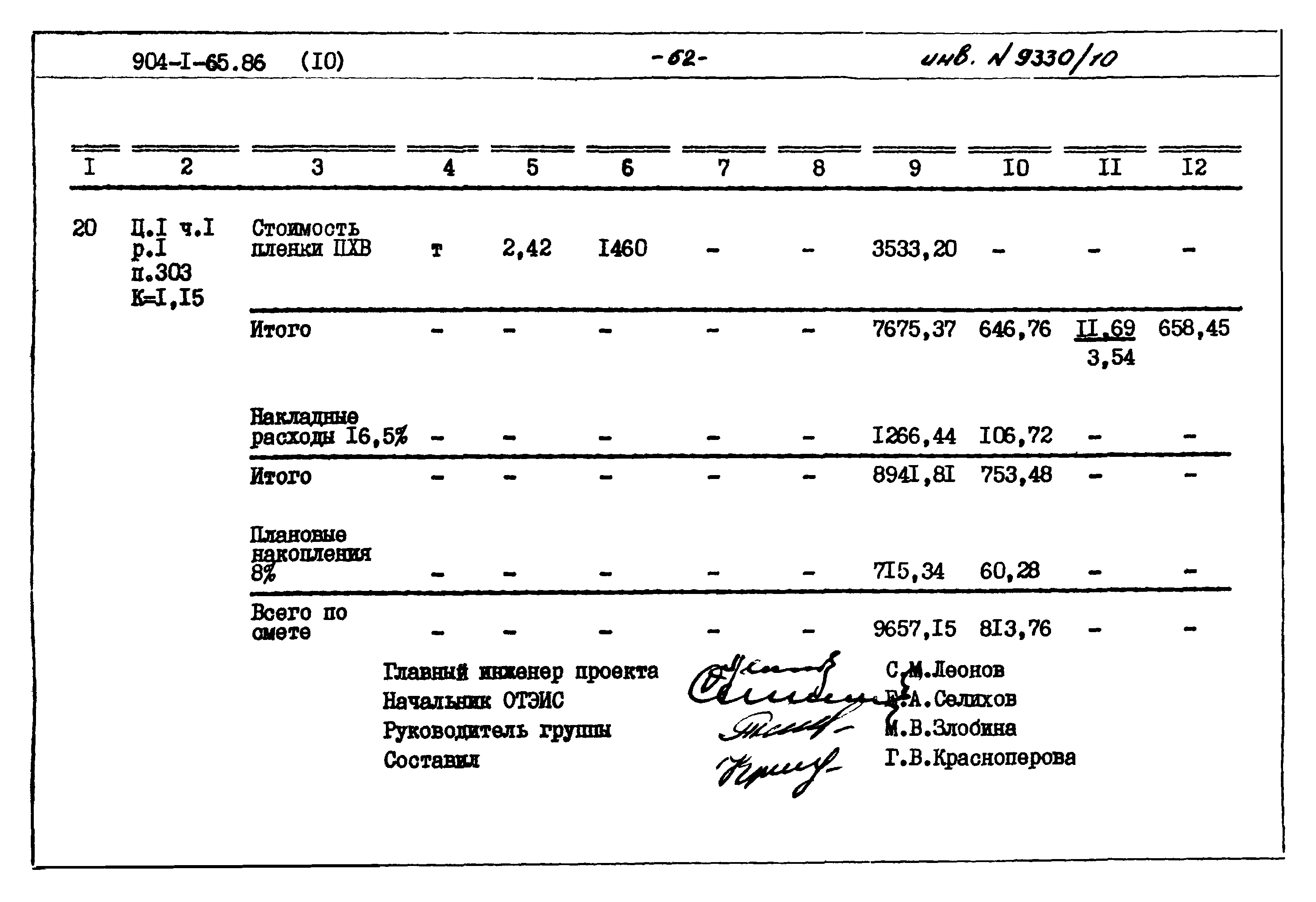 Типовой проект 904-1-65.86