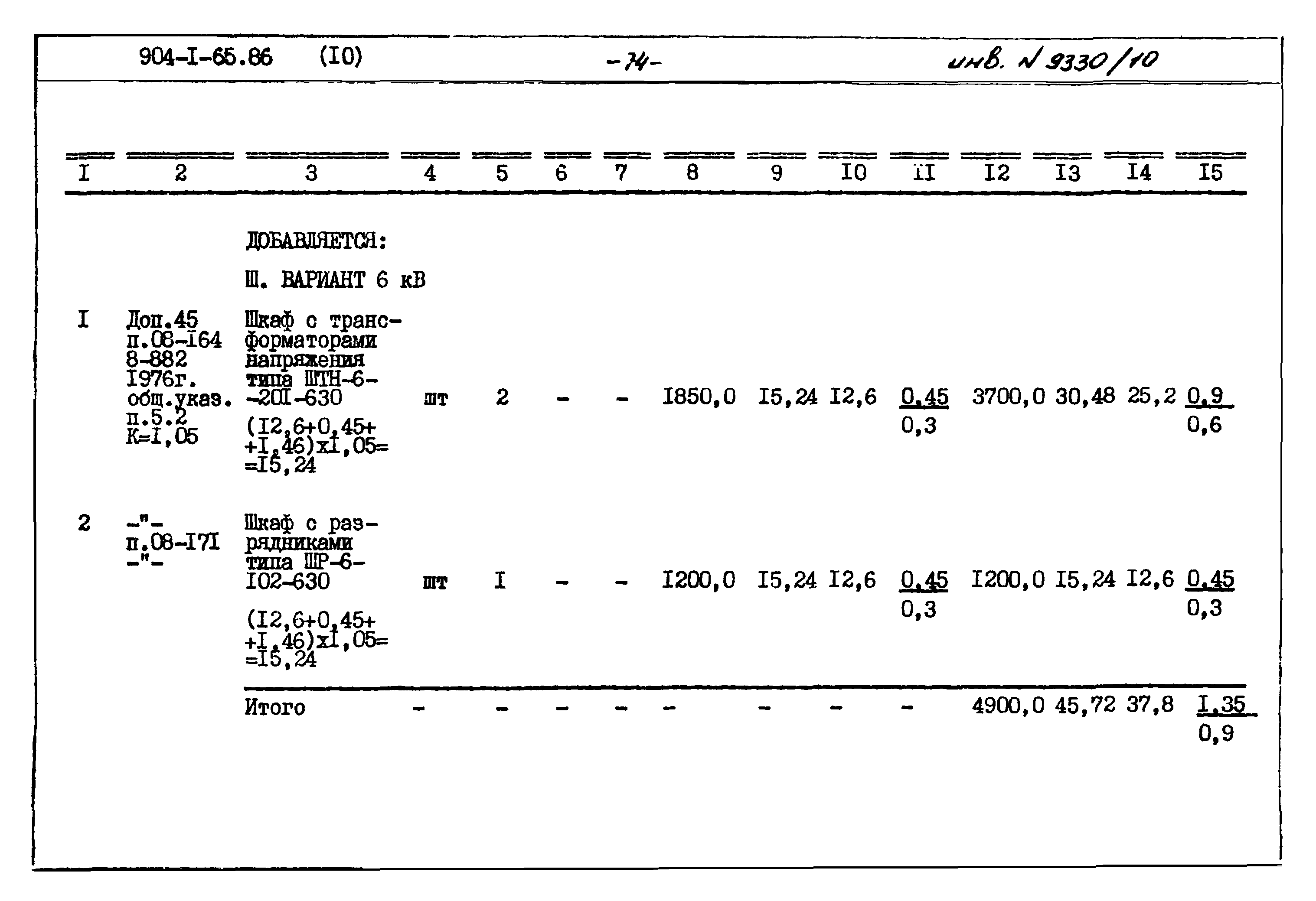Типовой проект 904-1-65.86