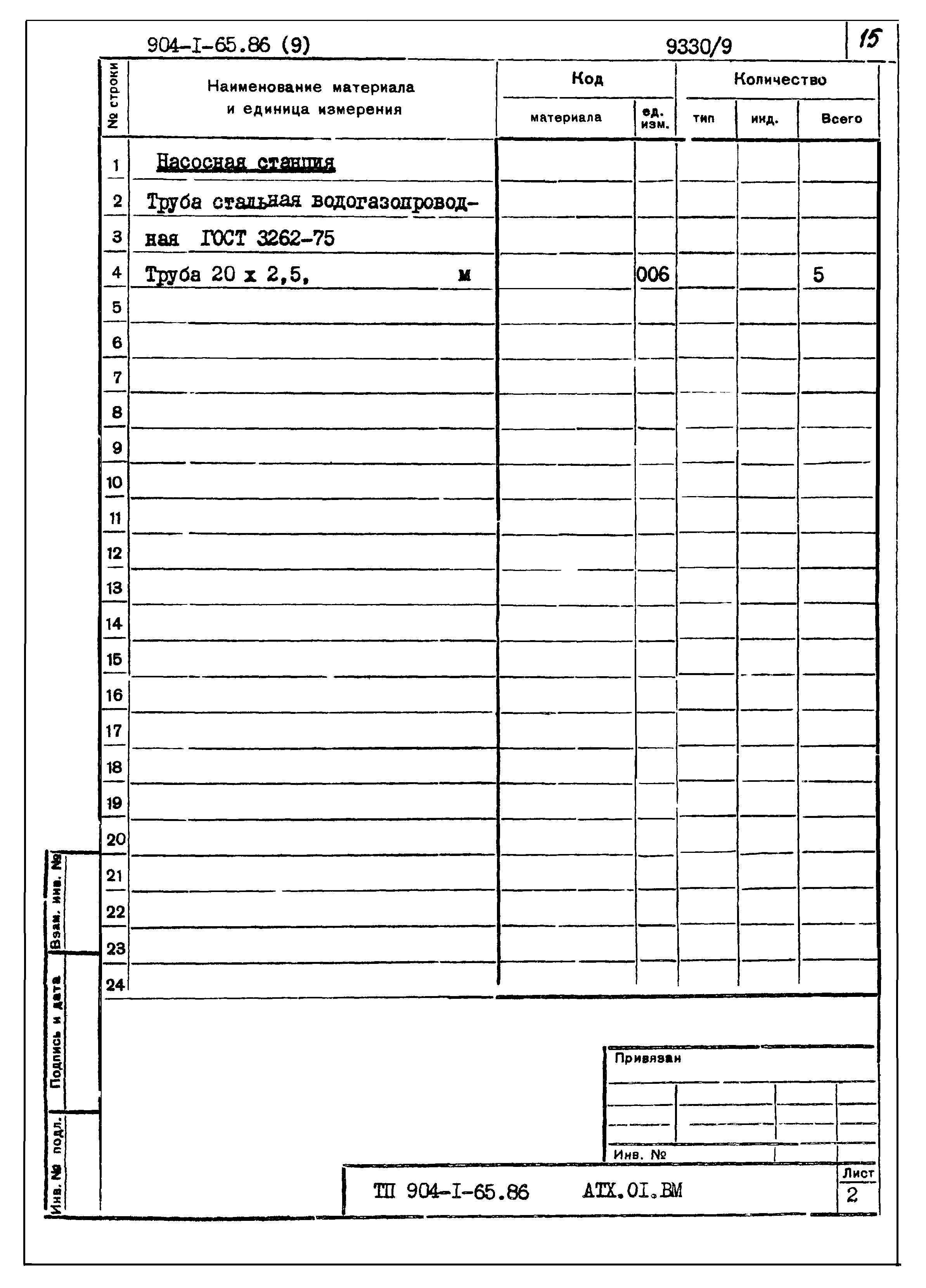 Типовой проект 904-1-65.86