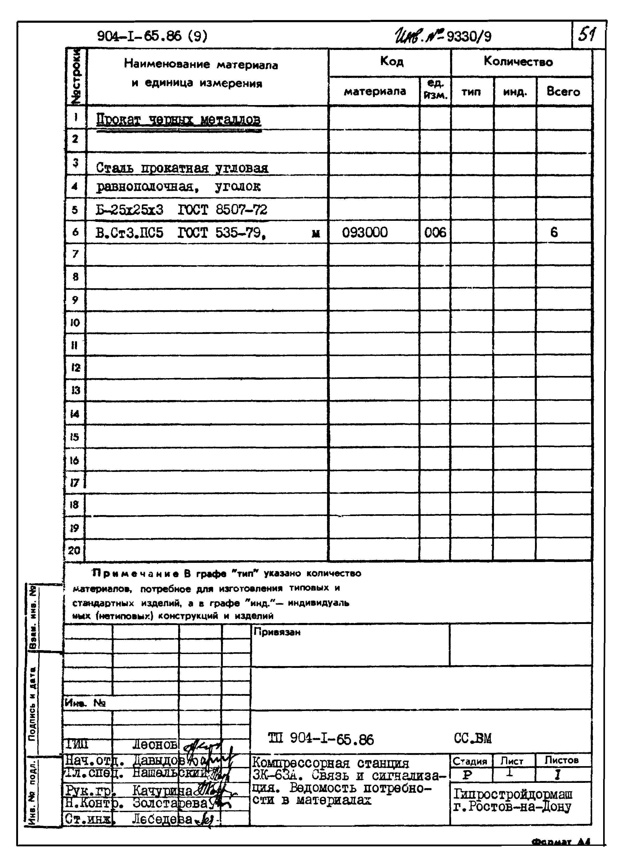 Типовой проект 904-1-65.86