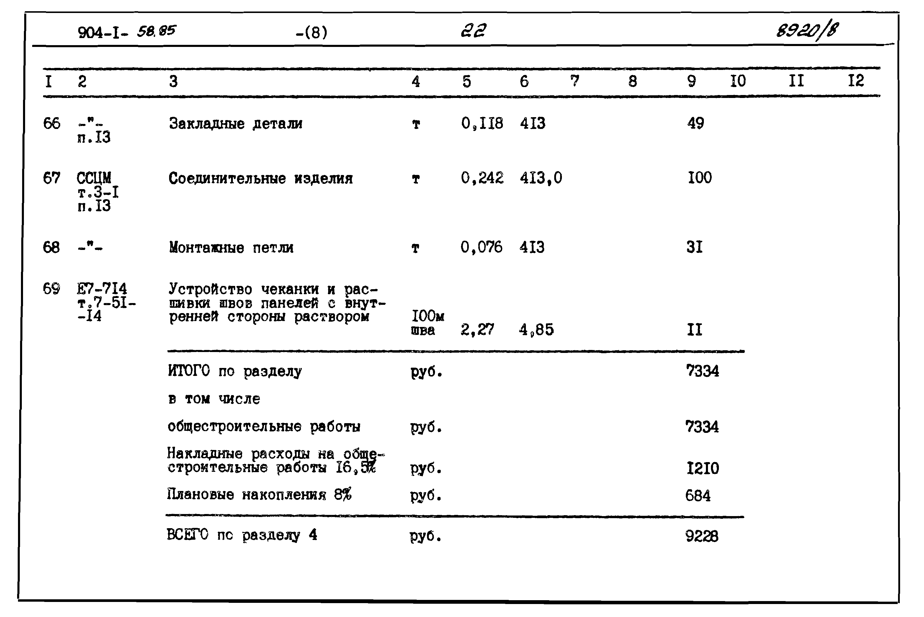 Типовой проект 904-1-58.85