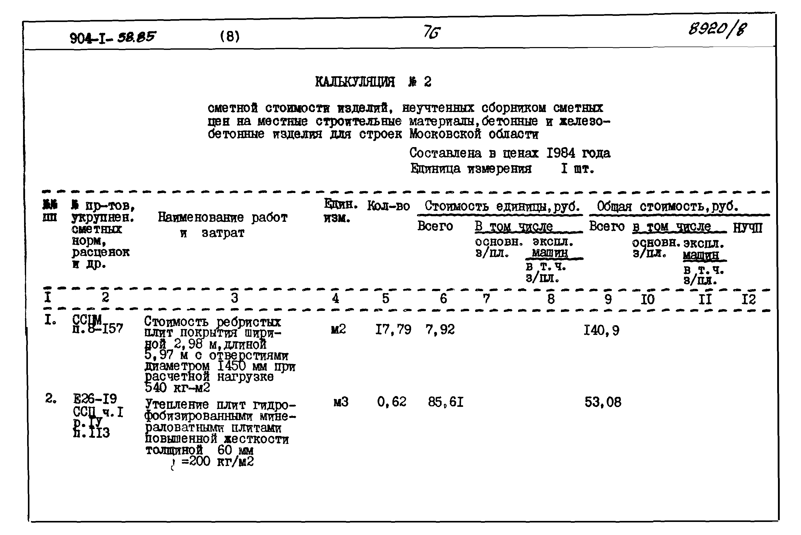 Типовой проект 904-1-58.85