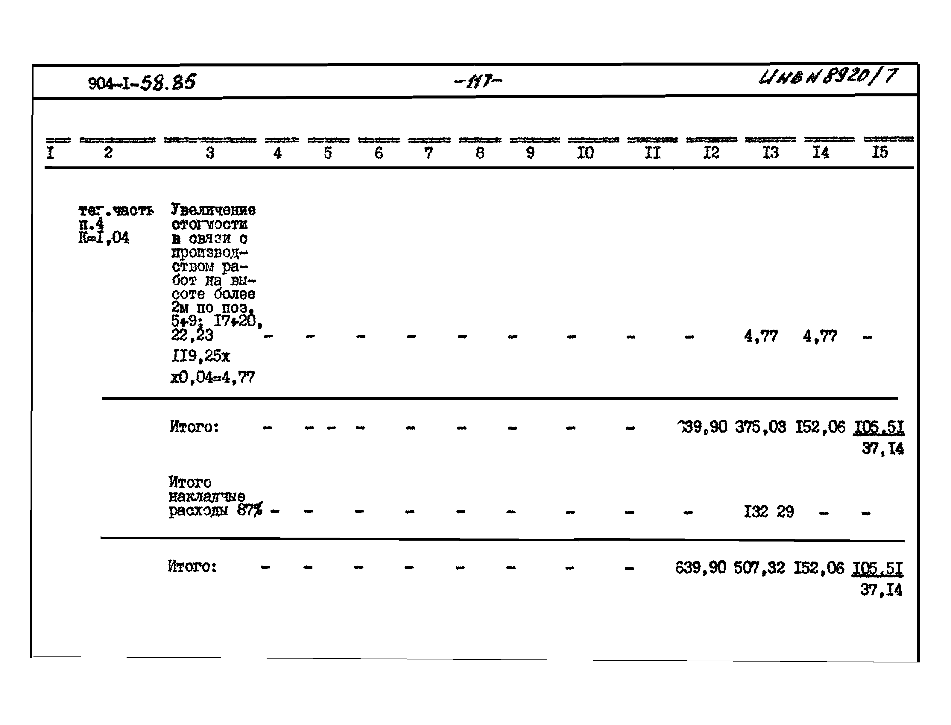 Типовой проект 904-1-58.85