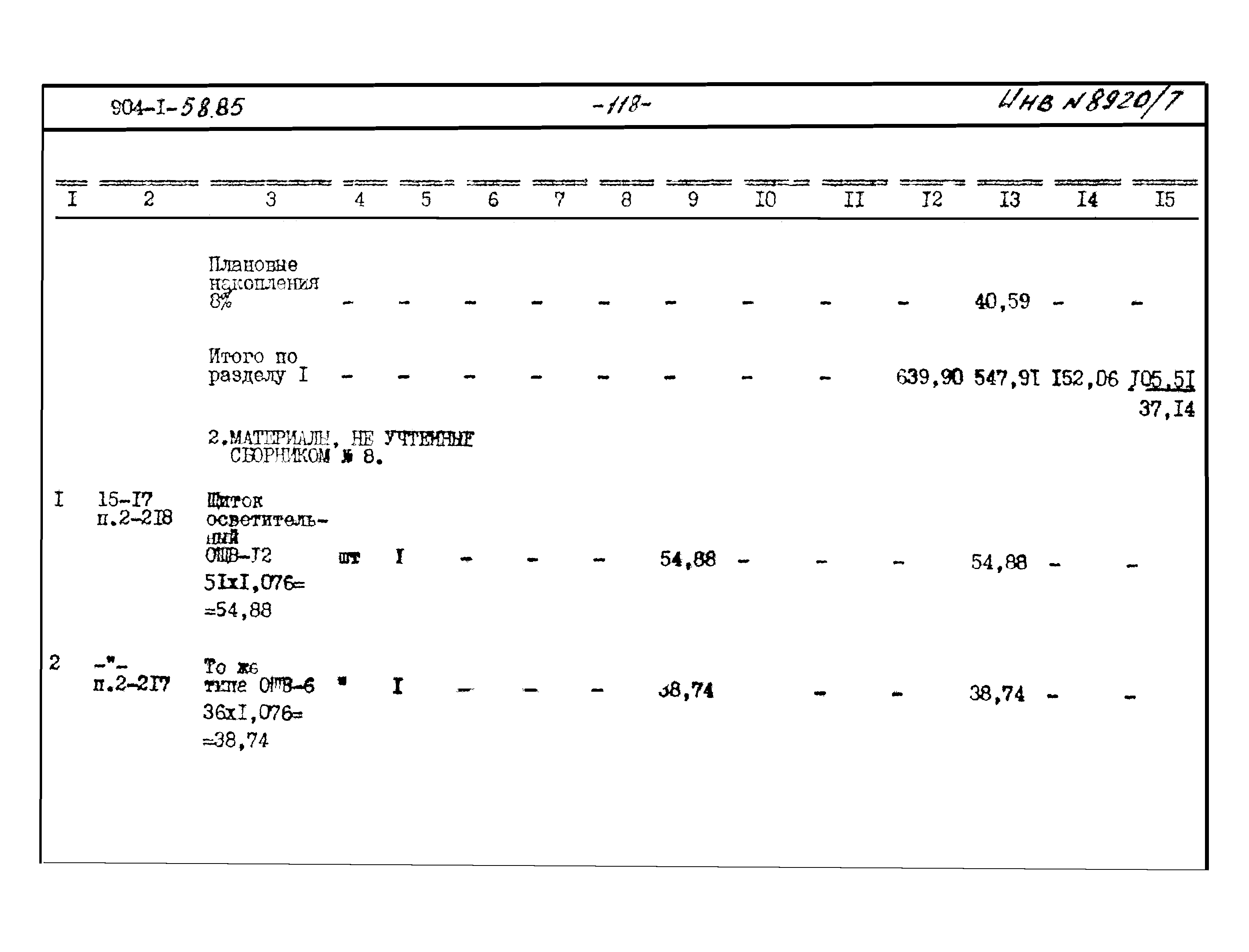 Типовой проект 904-1-58.85