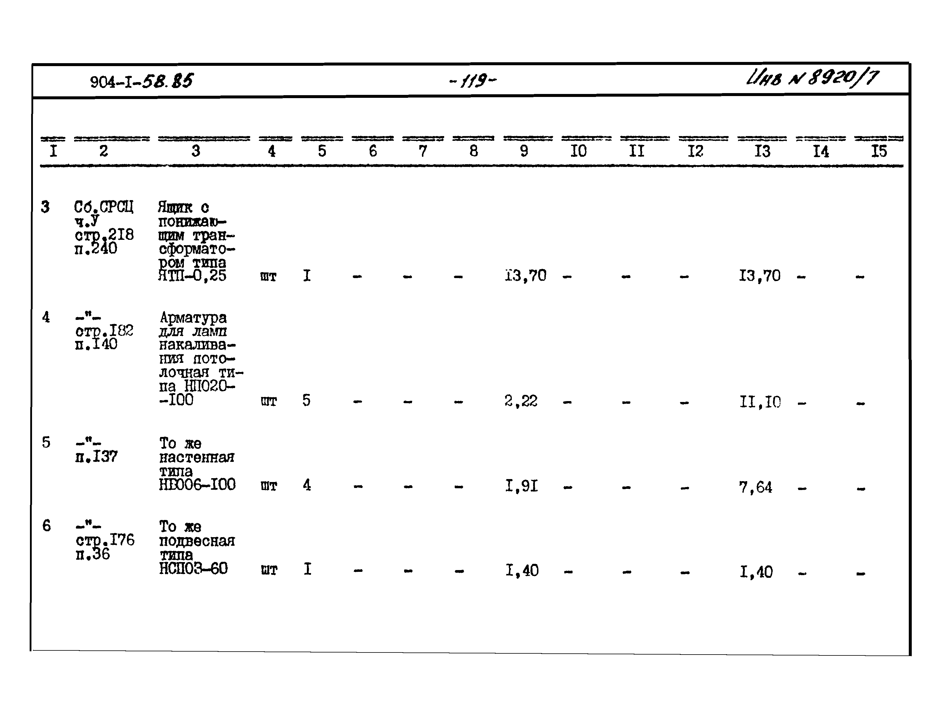 Типовой проект 904-1-58.85
