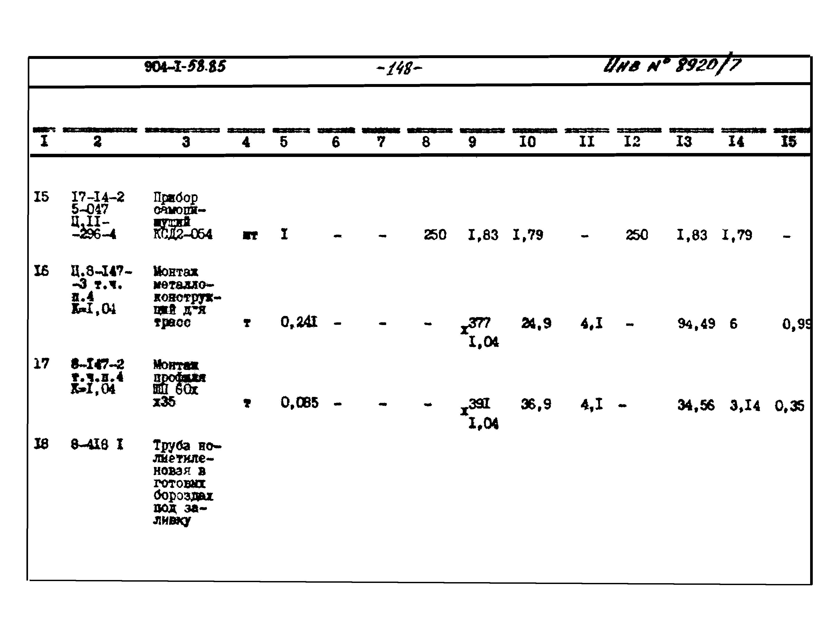 Типовой проект 904-1-58.85