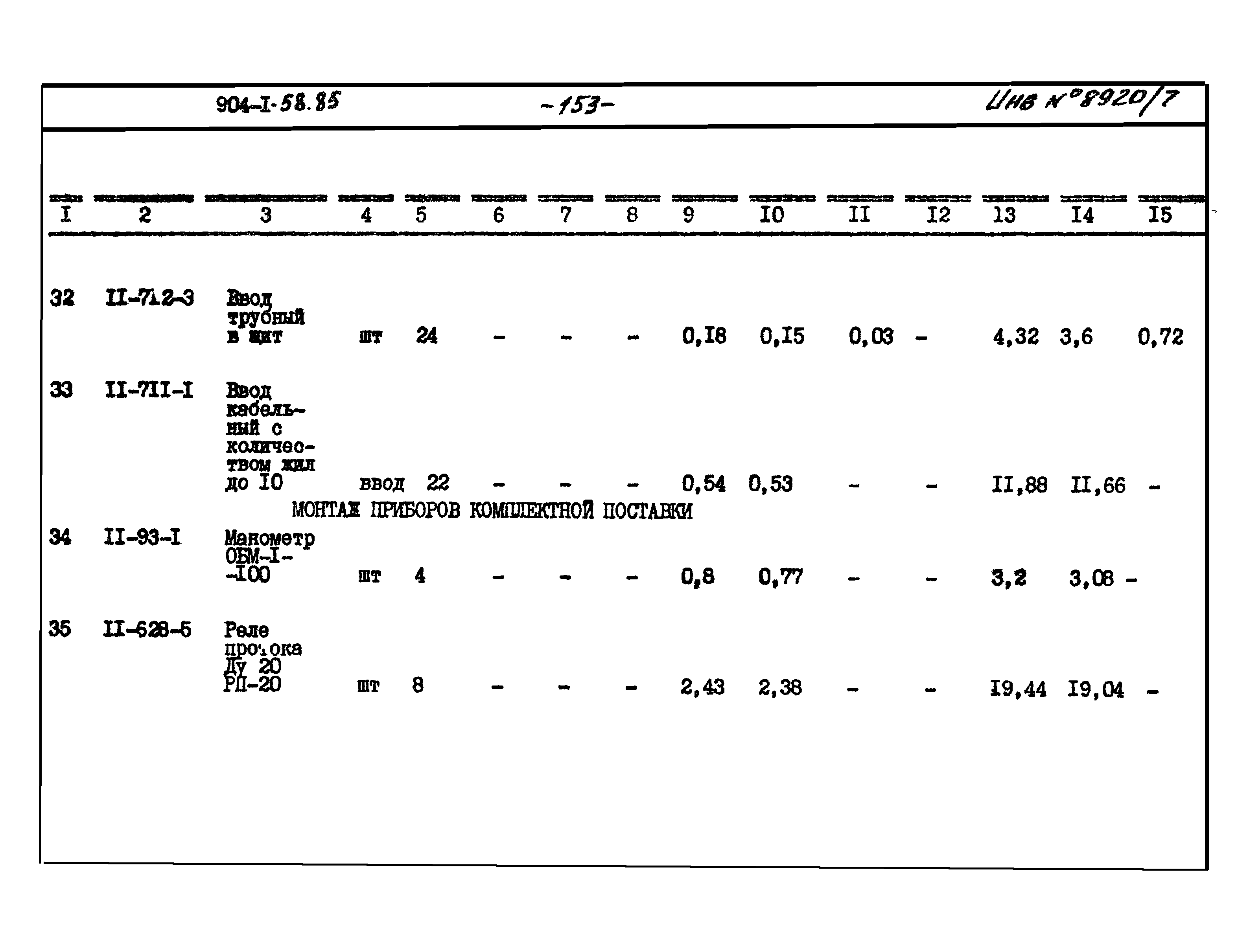 Типовой проект 904-1-58.85