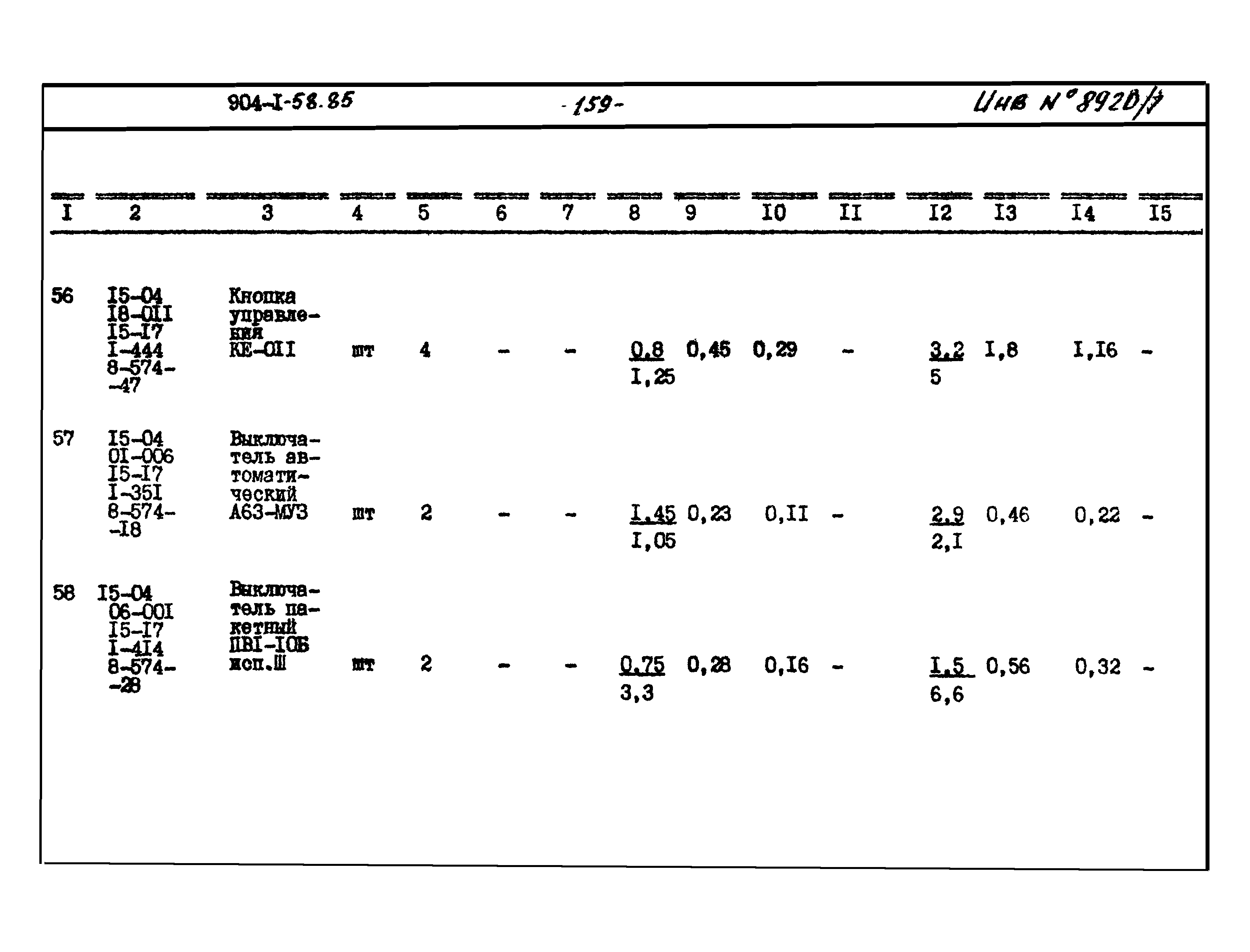 Типовой проект 904-1-58.85