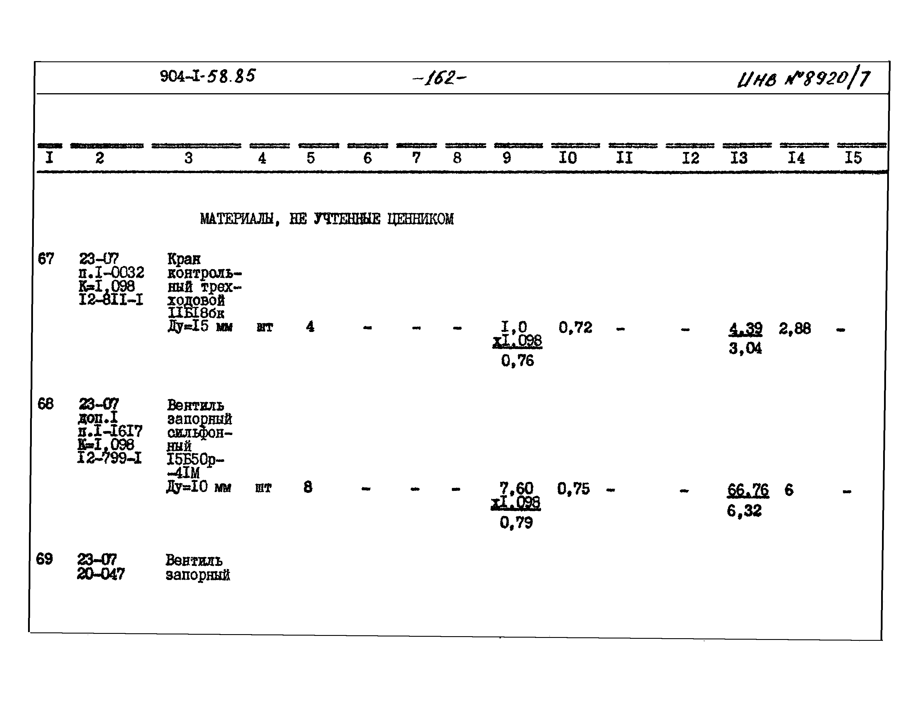 Типовой проект 904-1-58.85