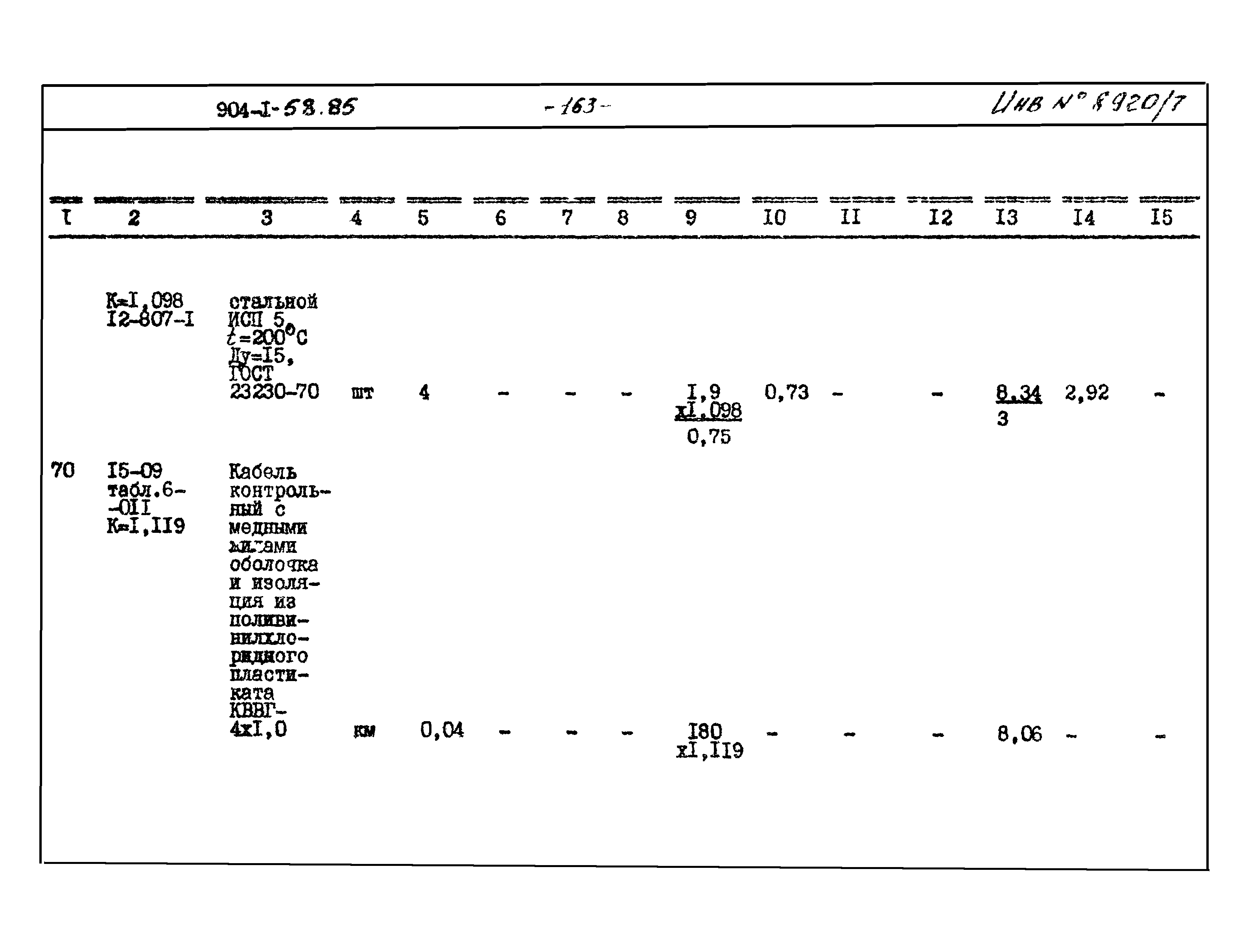 Типовой проект 904-1-58.85