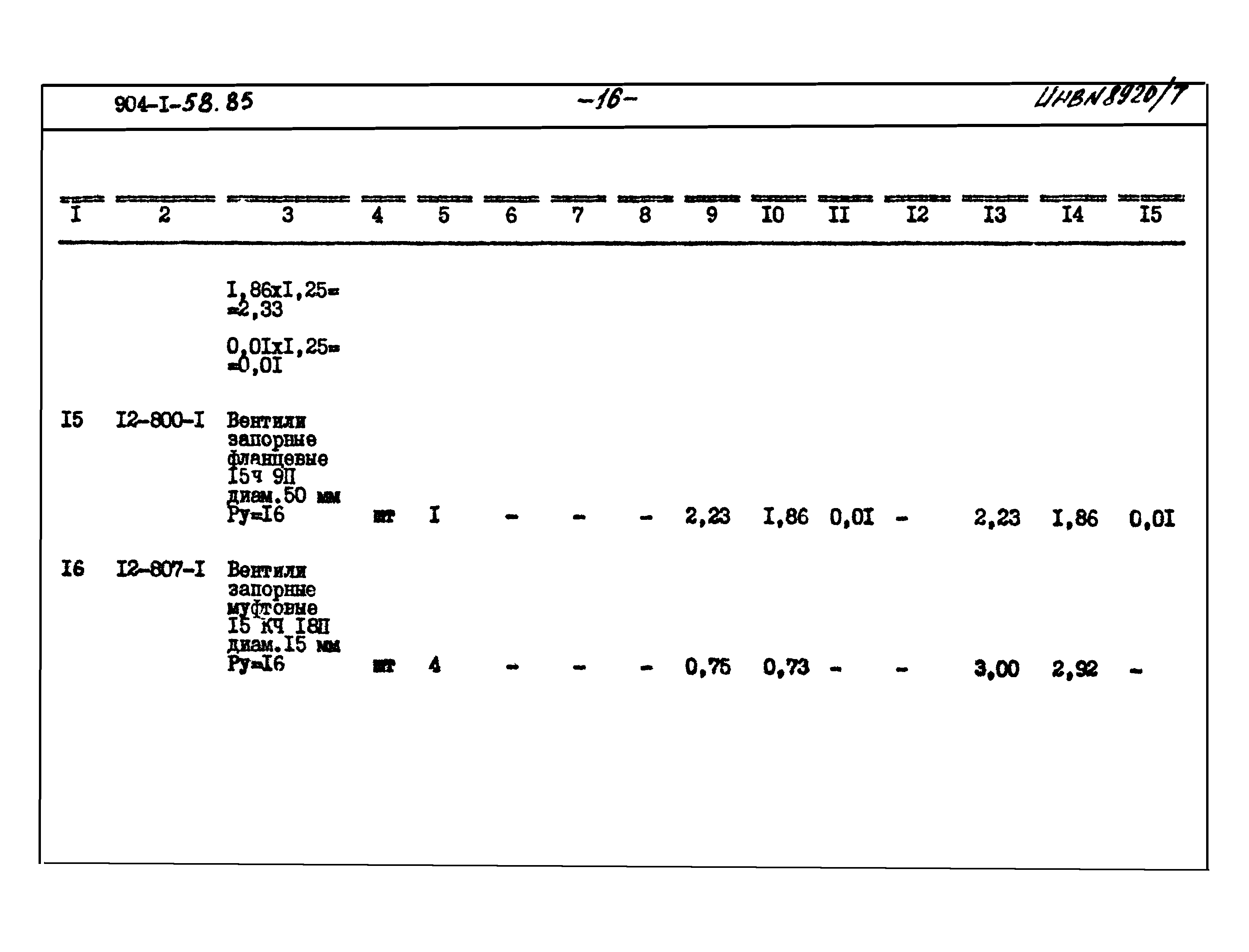 Типовой проект 904-1-58.85
