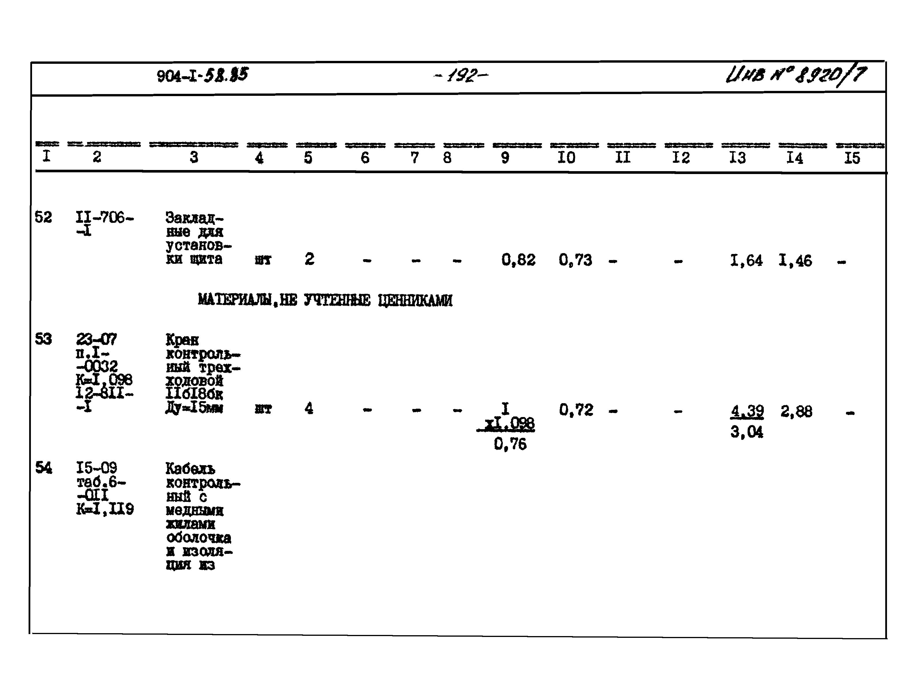 Типовой проект 904-1-58.85