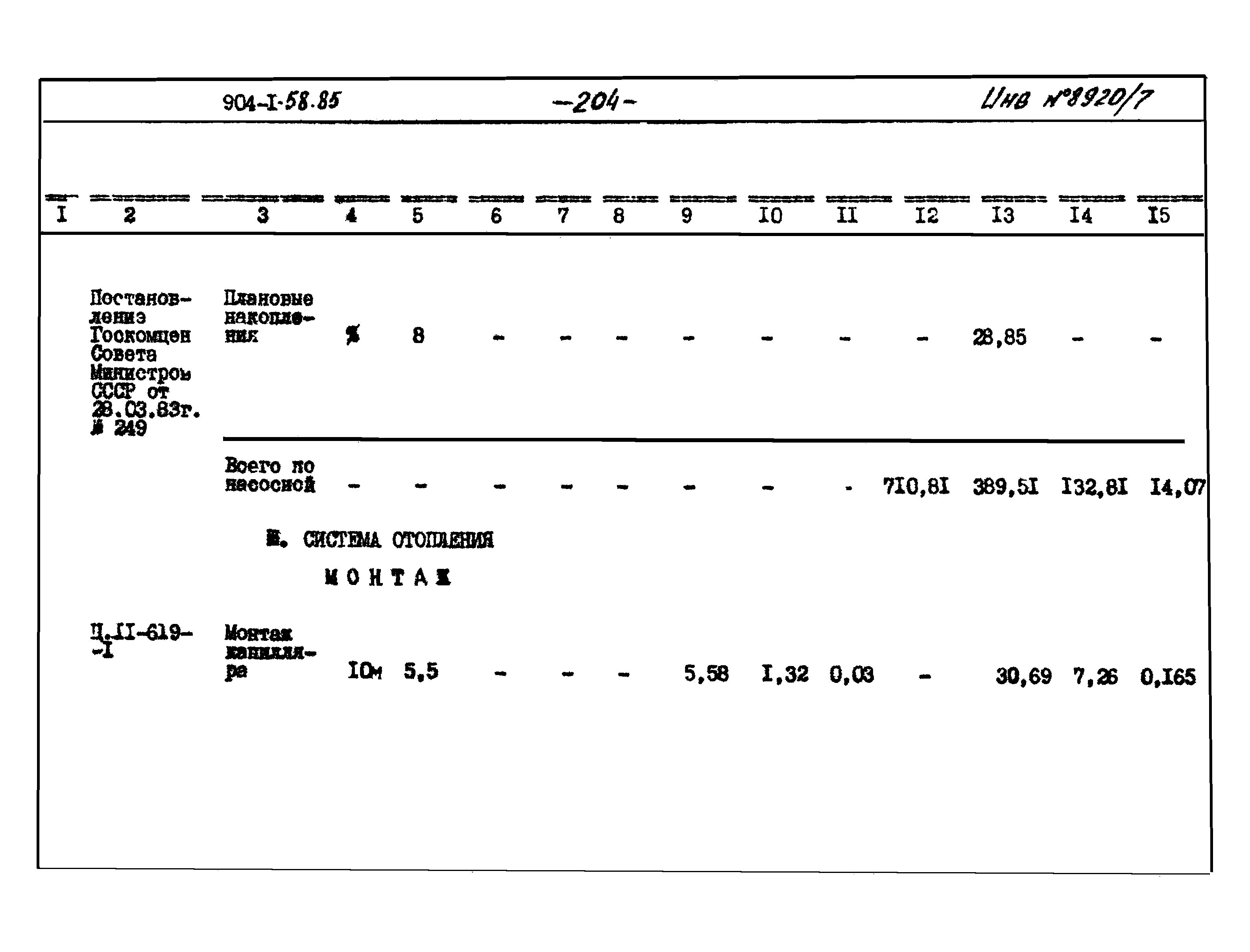 Типовой проект 904-1-58.85