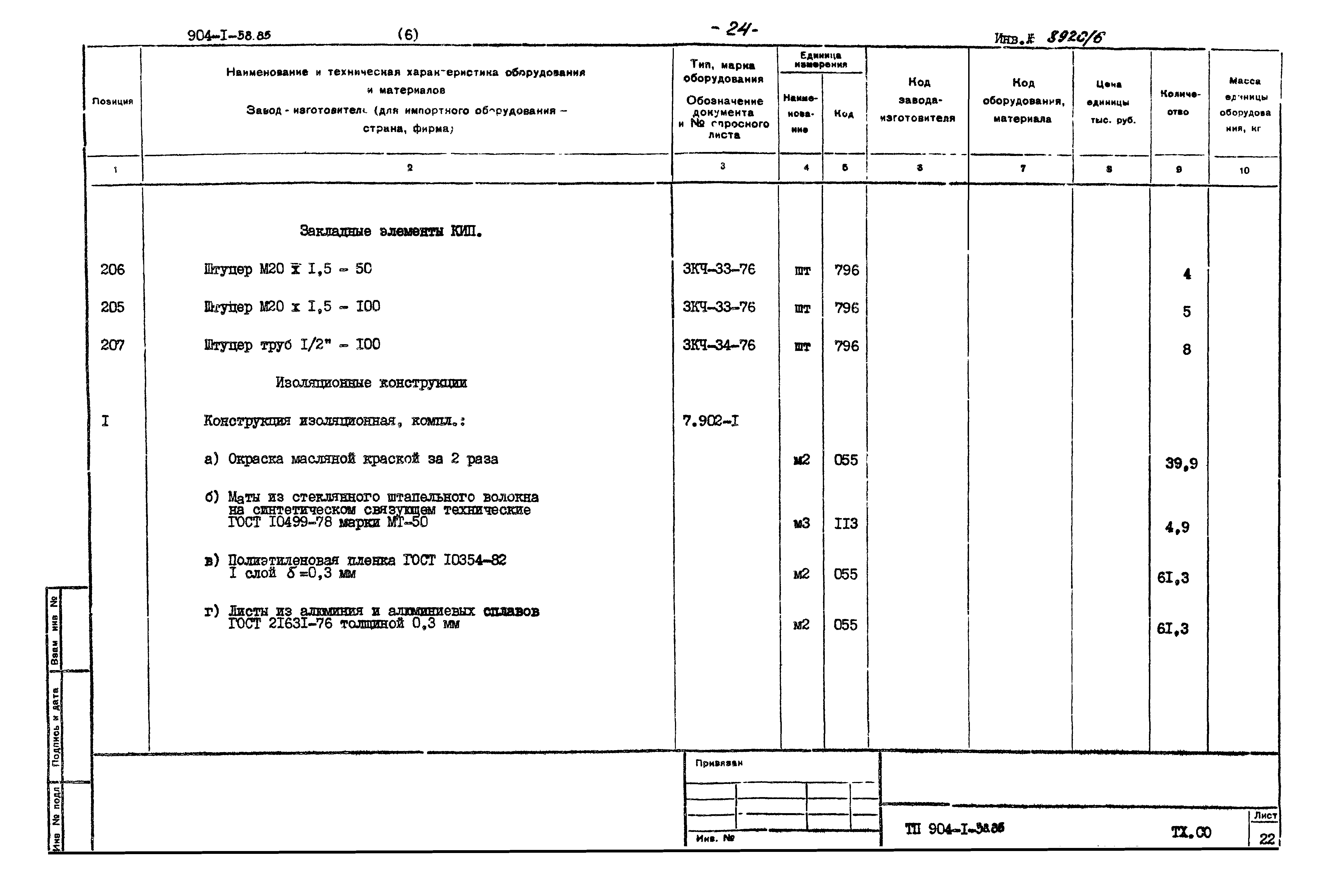 Типовой проект 904-1-58.85