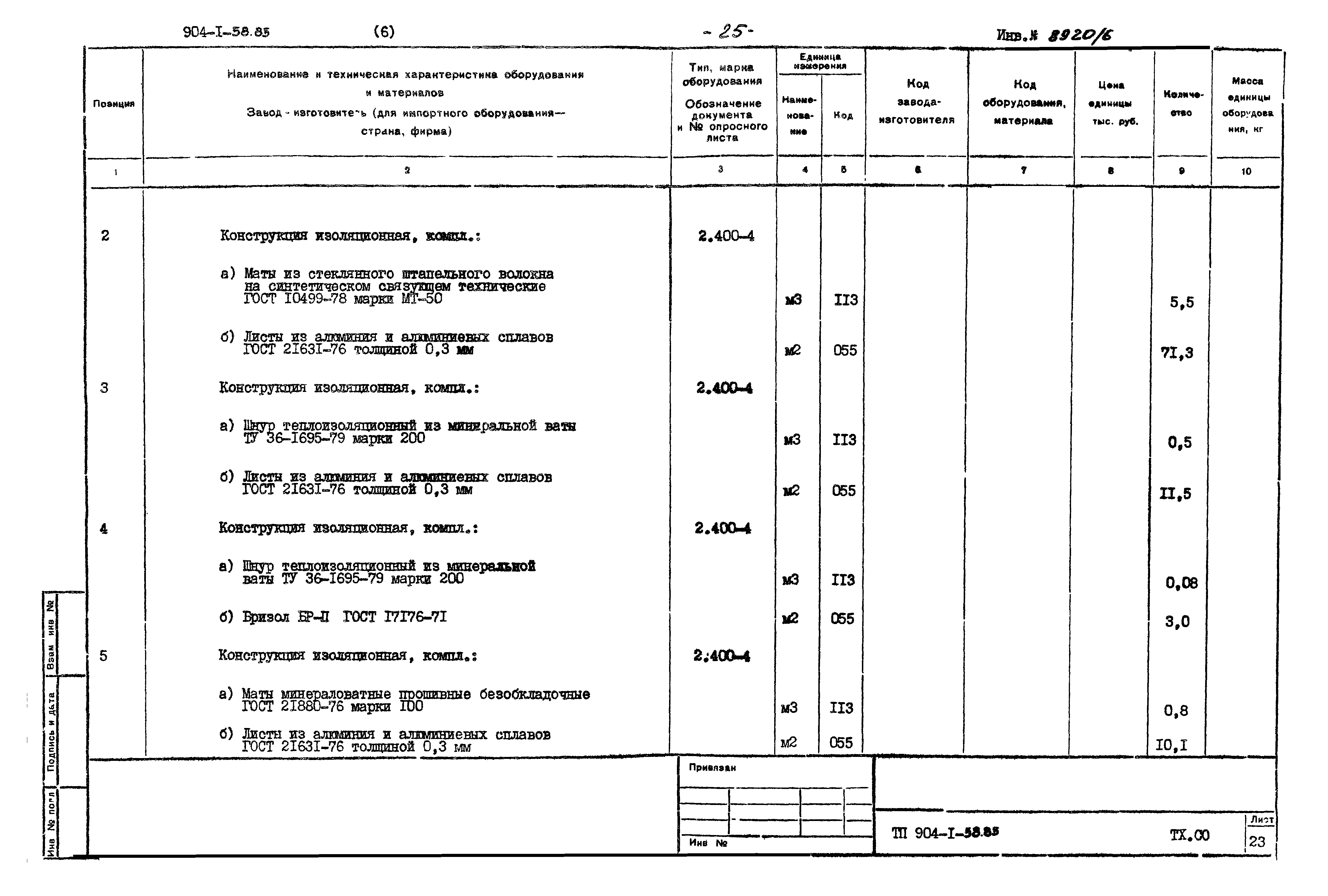 Типовой проект 904-1-58.85