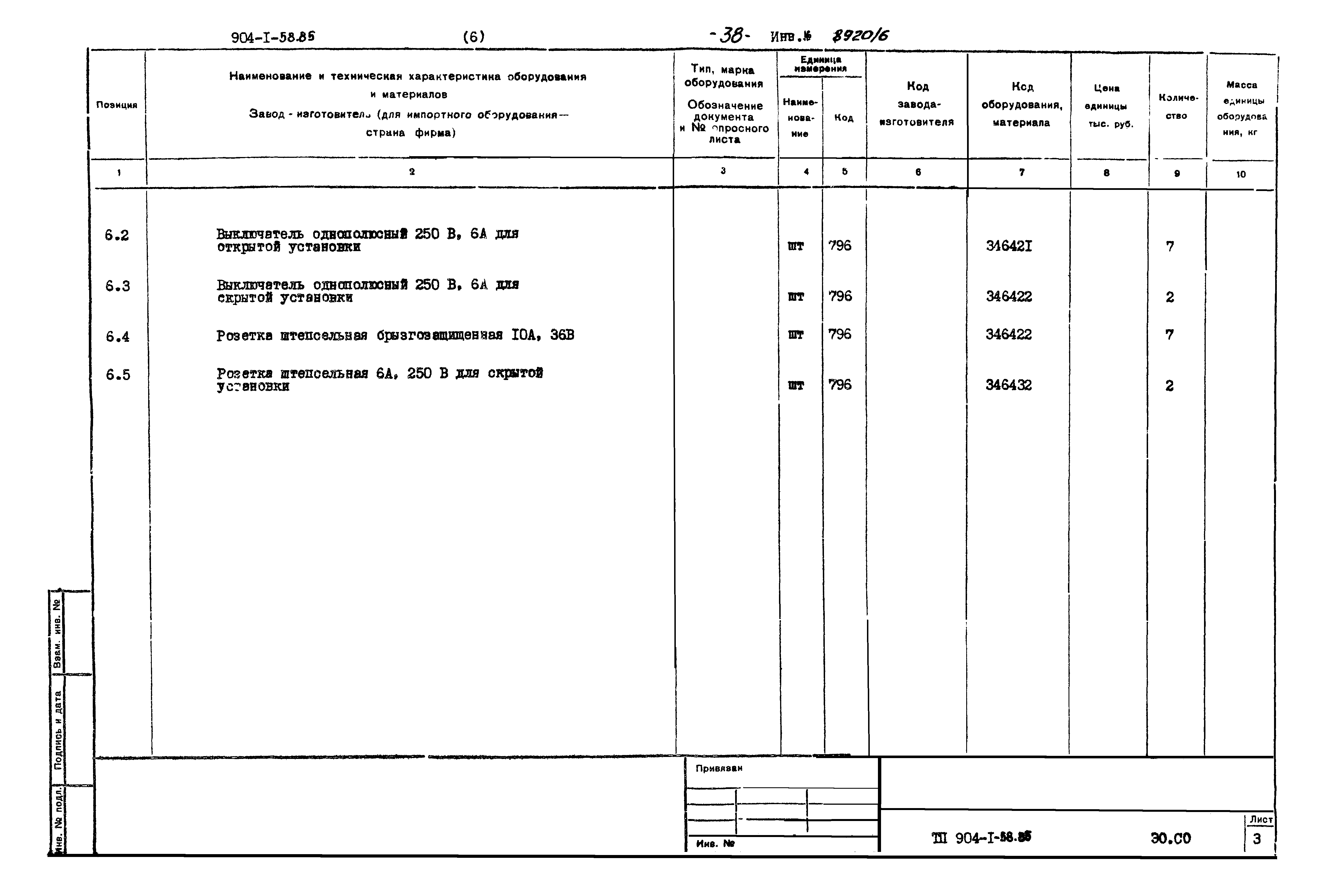Типовой проект 904-1-58.85