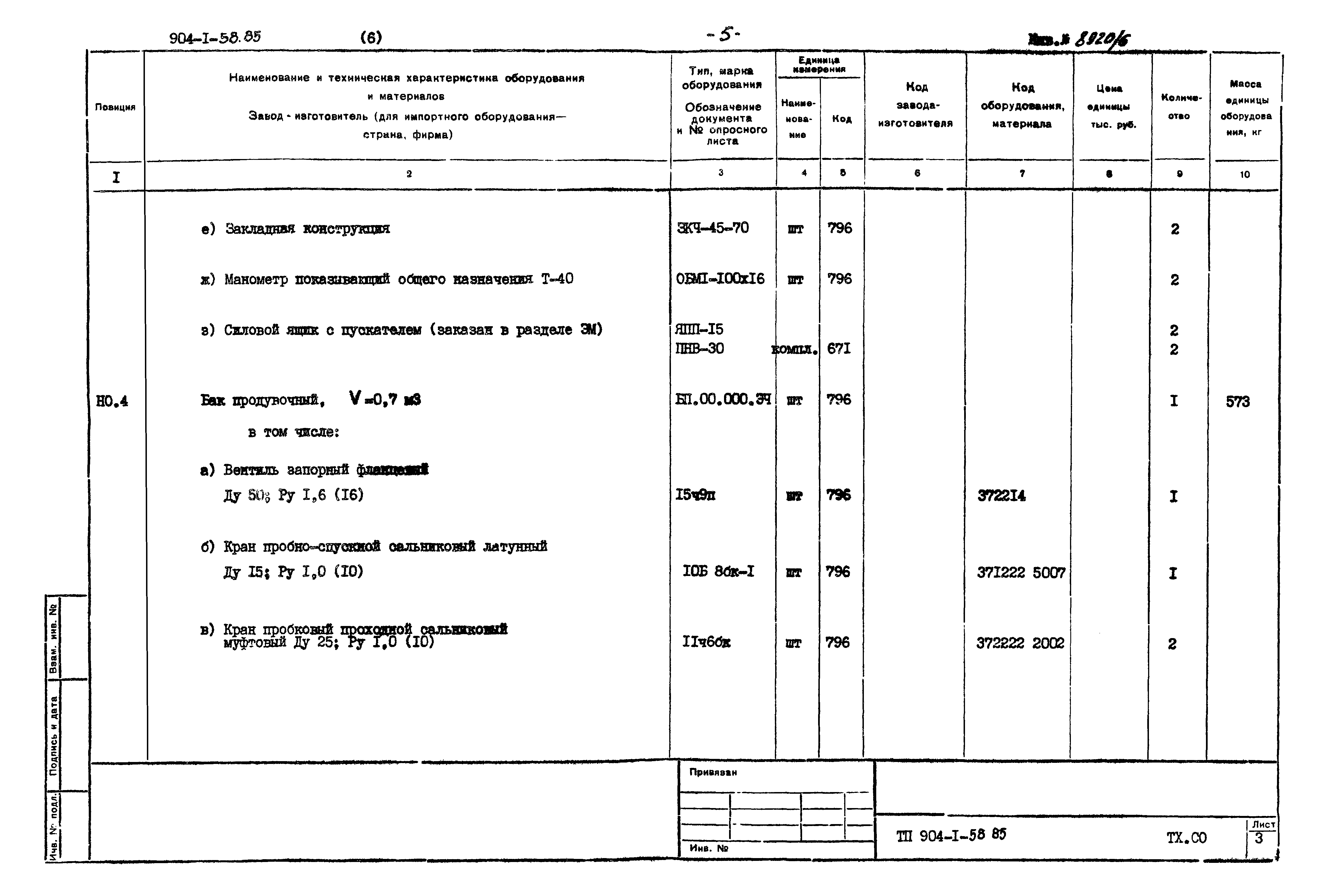 Типовой проект 904-1-58.85