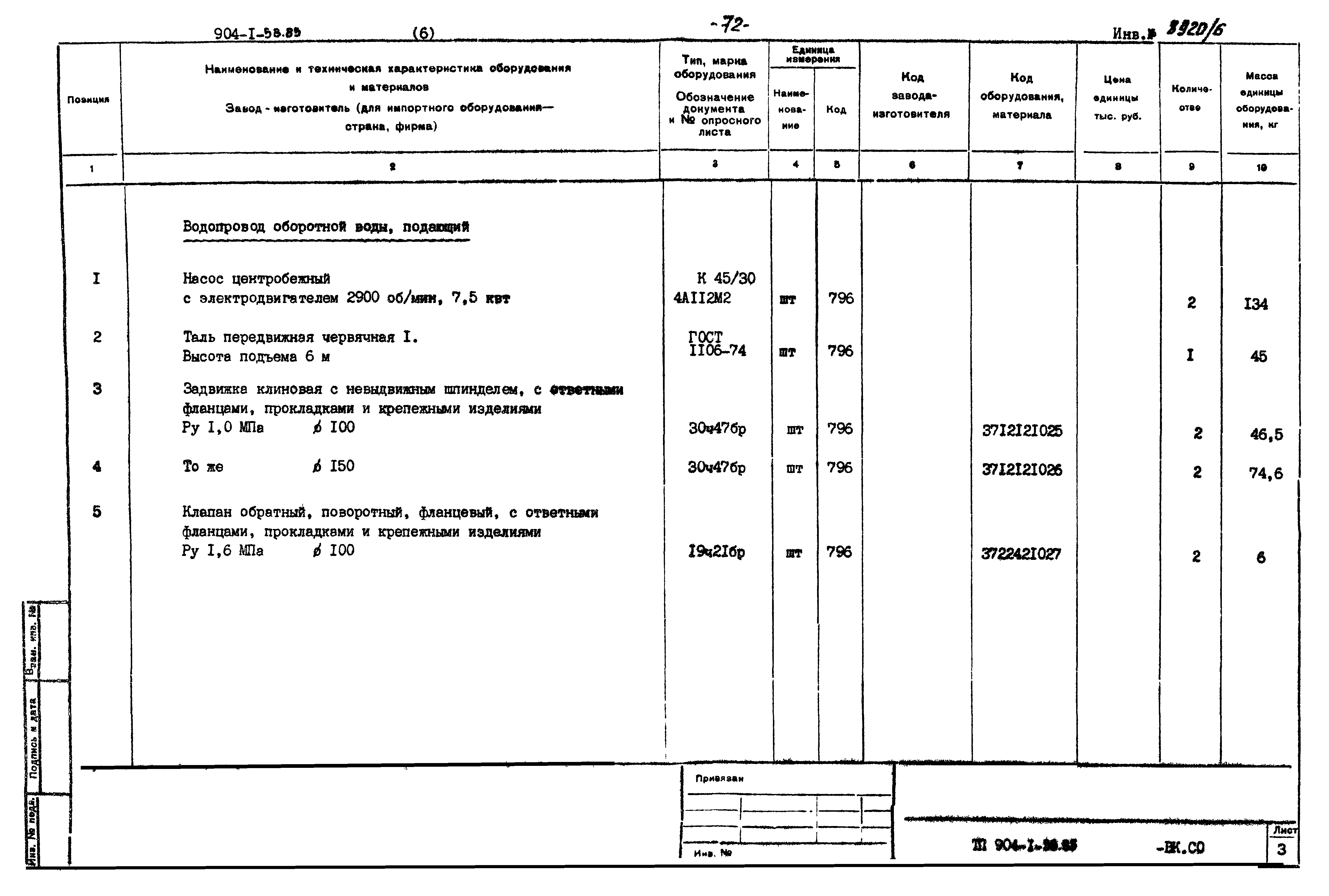 Типовой проект 904-1-58.85