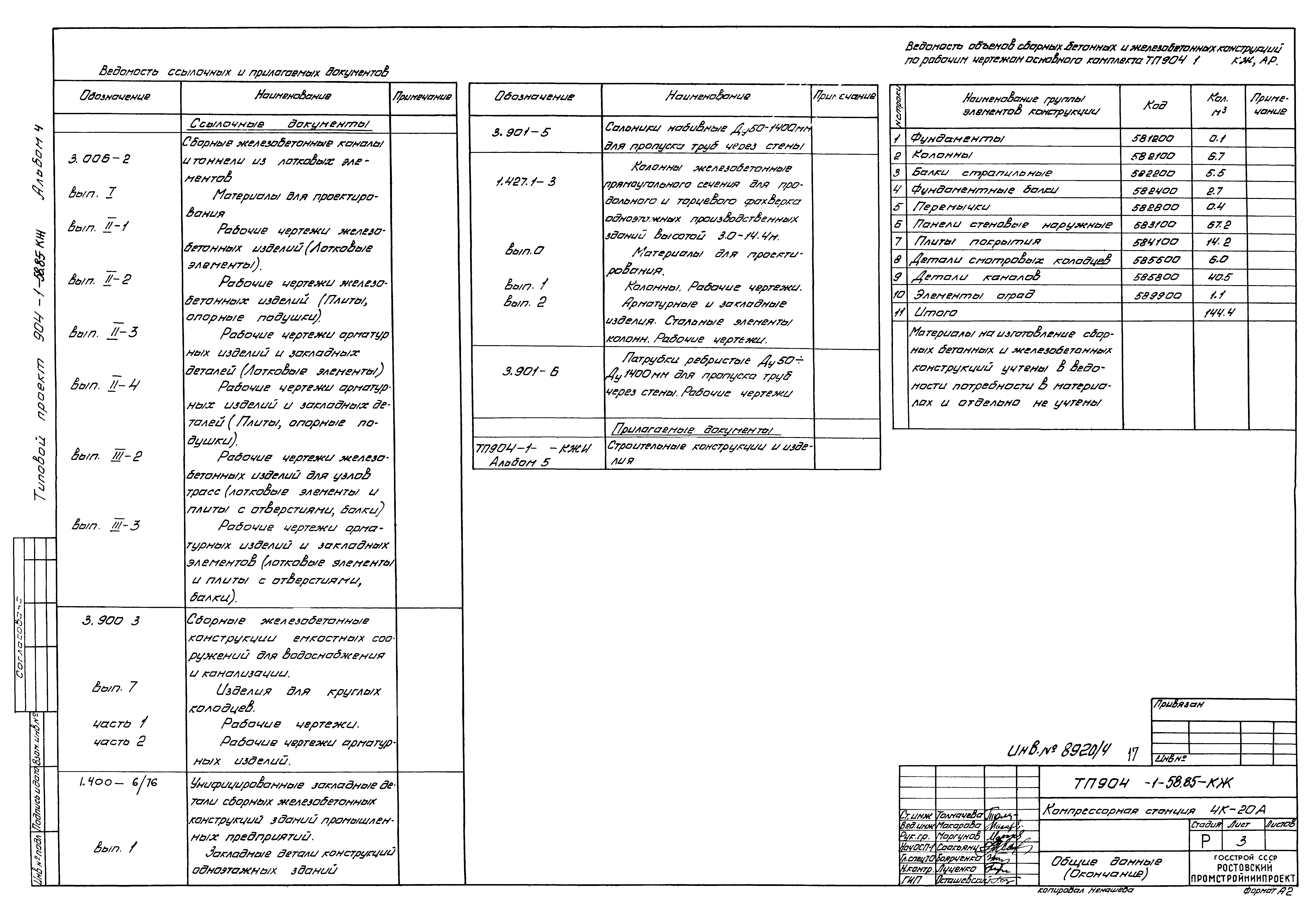 Типовой проект 904-1-58.85