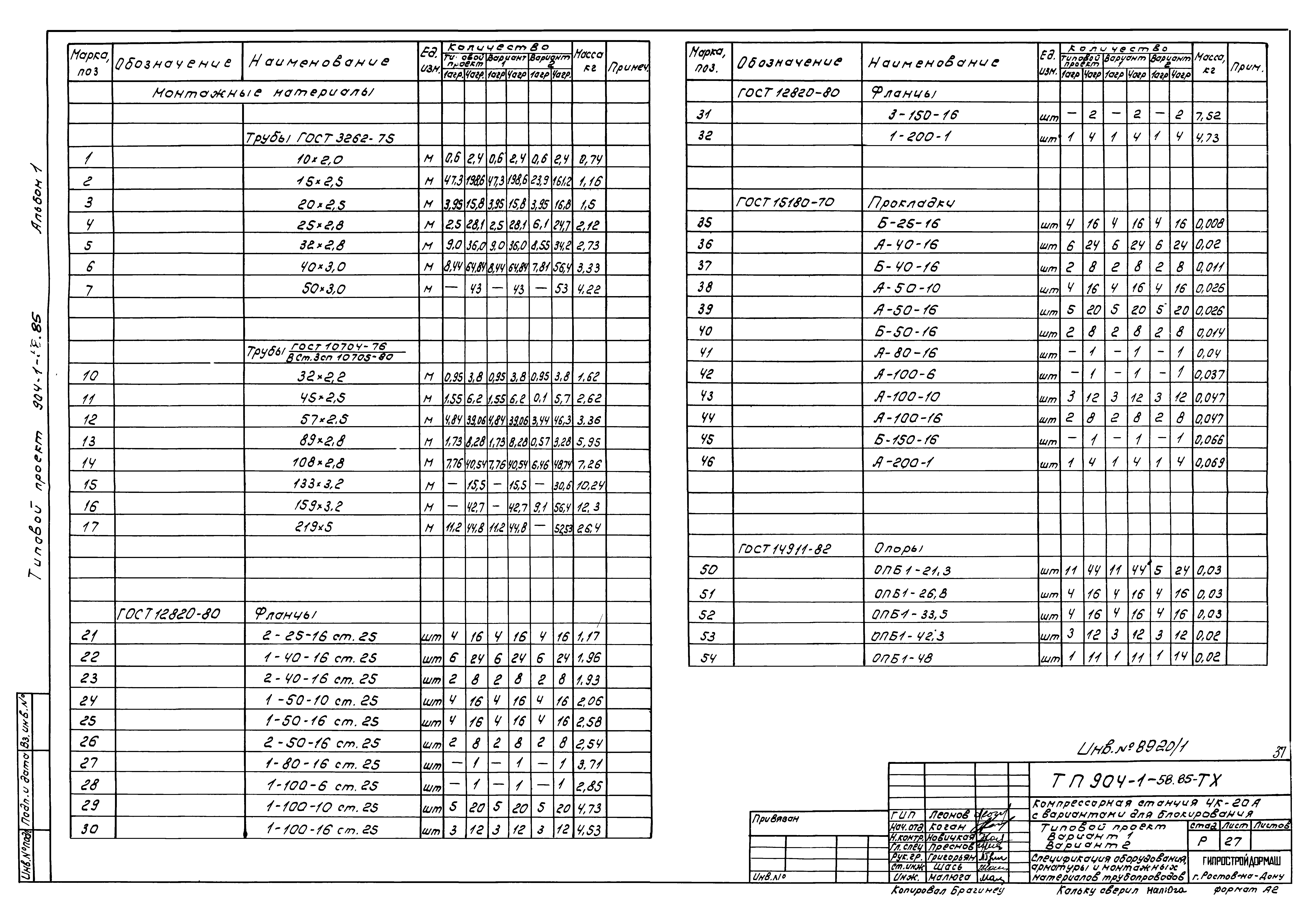 Типовой проект 904-1-58.85