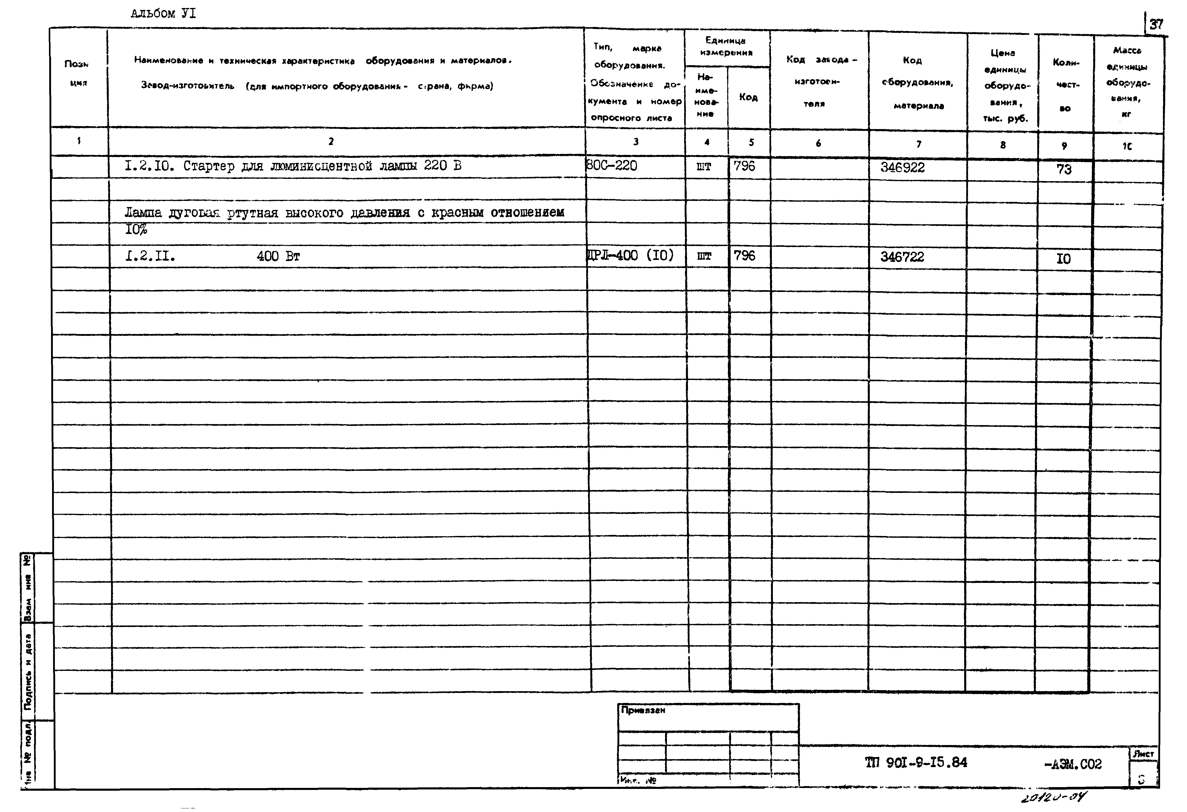 Типовой проект 901-9-15.84