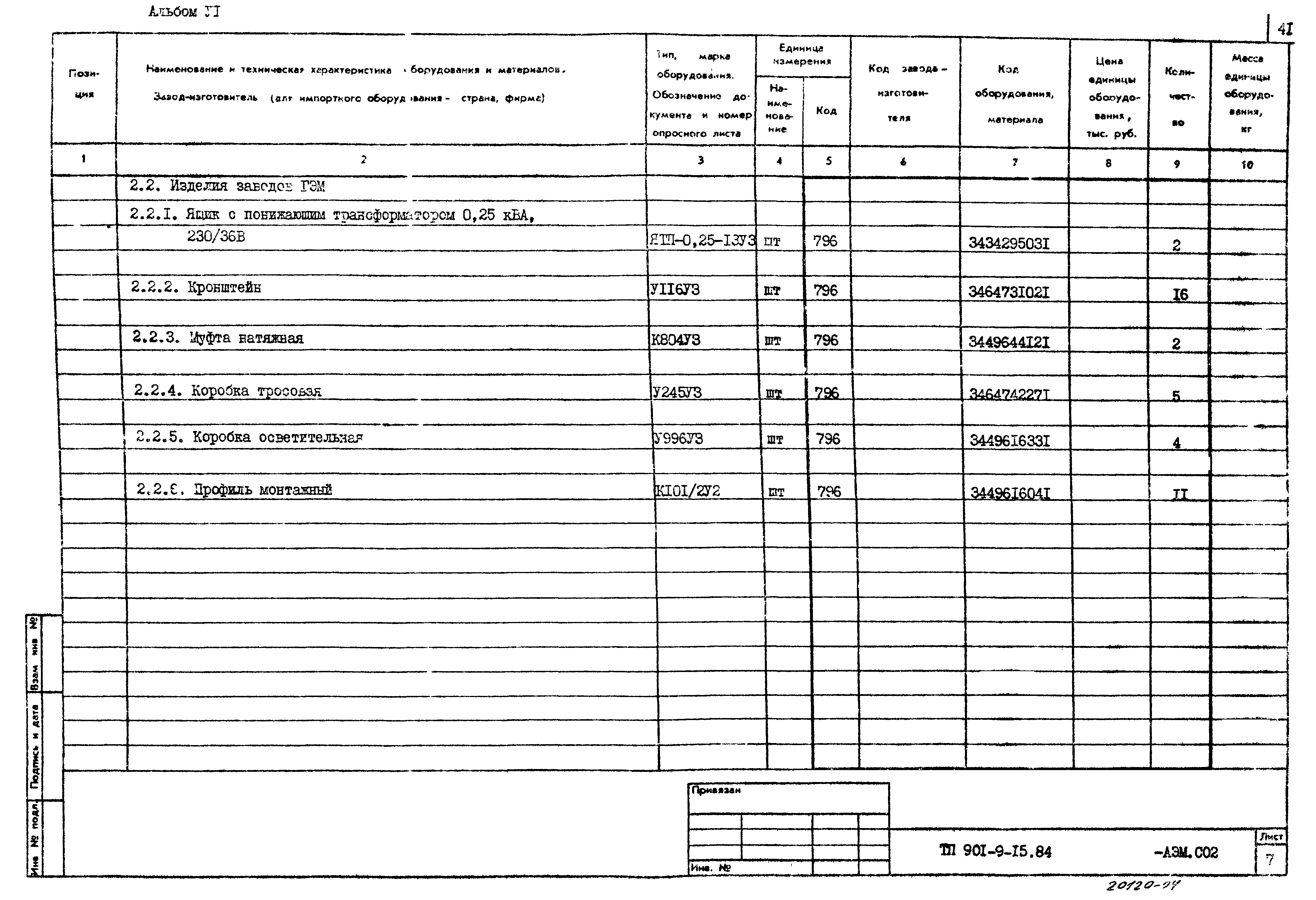 Типовой проект 901-9-15.84